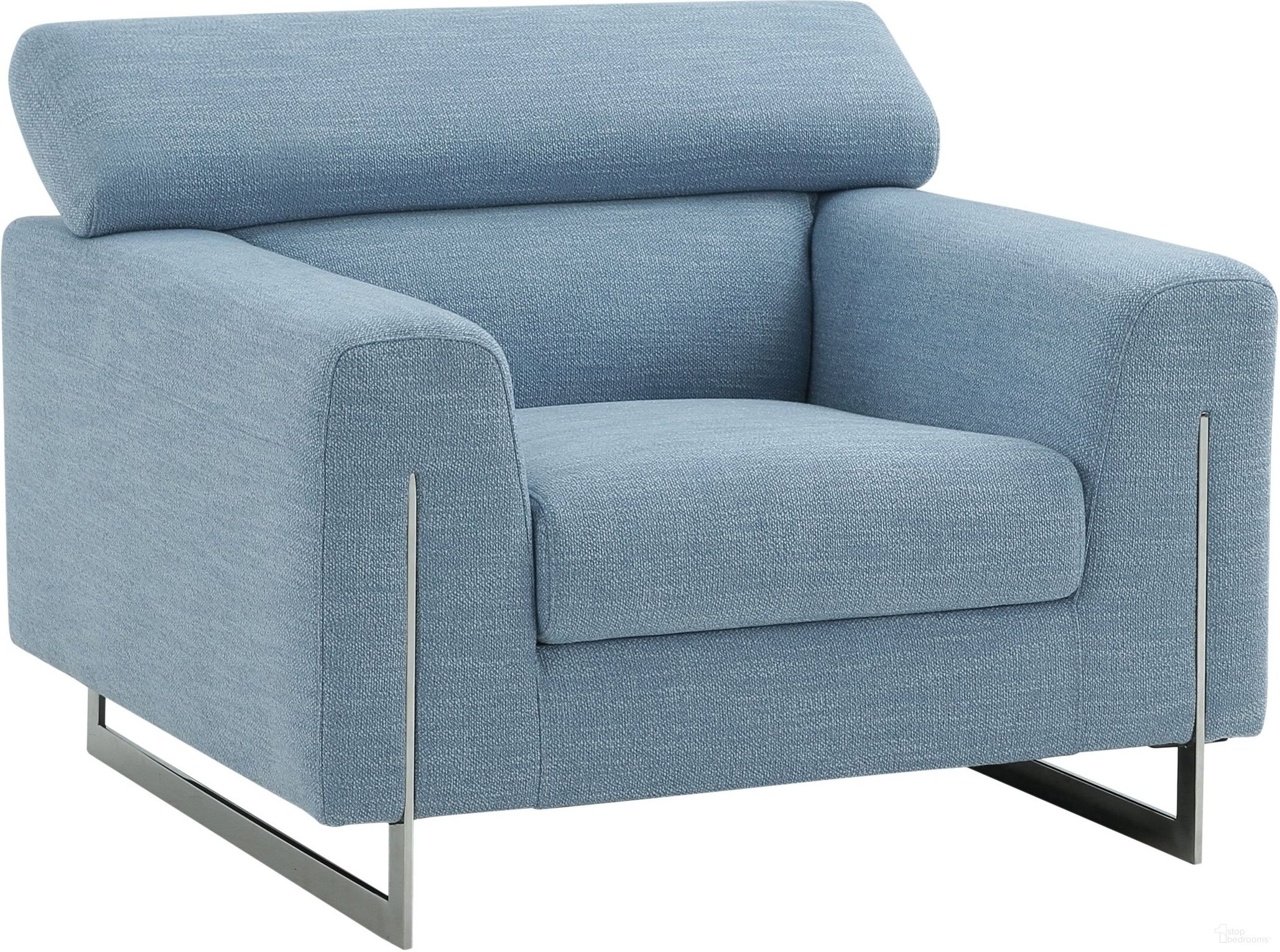 The appearance of Noho Serena Modern Lounge Chair with Adjustable Headrests In Silver and Blue designed by Pasargad Home in the modern / contemporary interior design. This silver and blue piece of furniture was selected by 1StopBedrooms from Noho Collection to add a touch of cosiness and style into your home. Sku: PZW-2027B-1. Material: Poly.