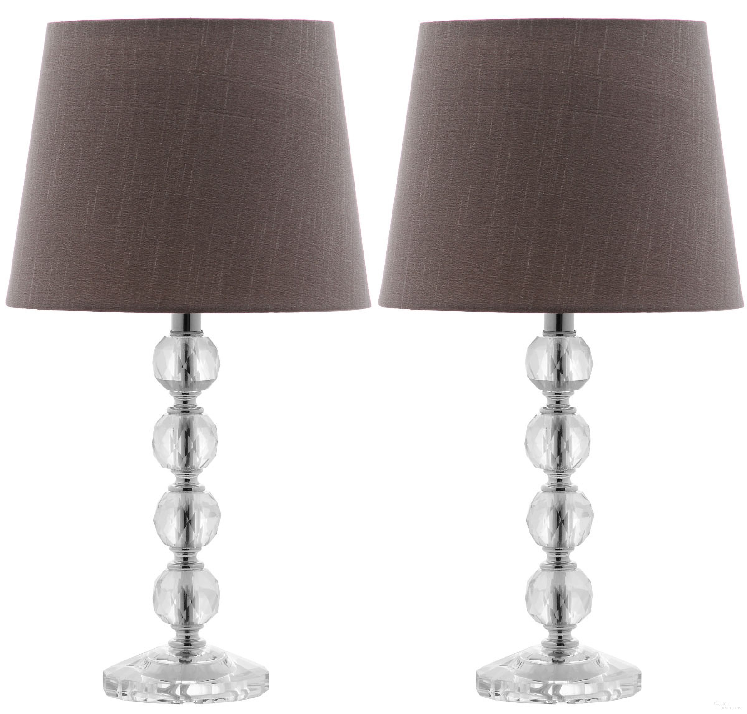 Nola Clear and Light Grey 16 Inch Stacked Crystal Ball Lamp Set of 2