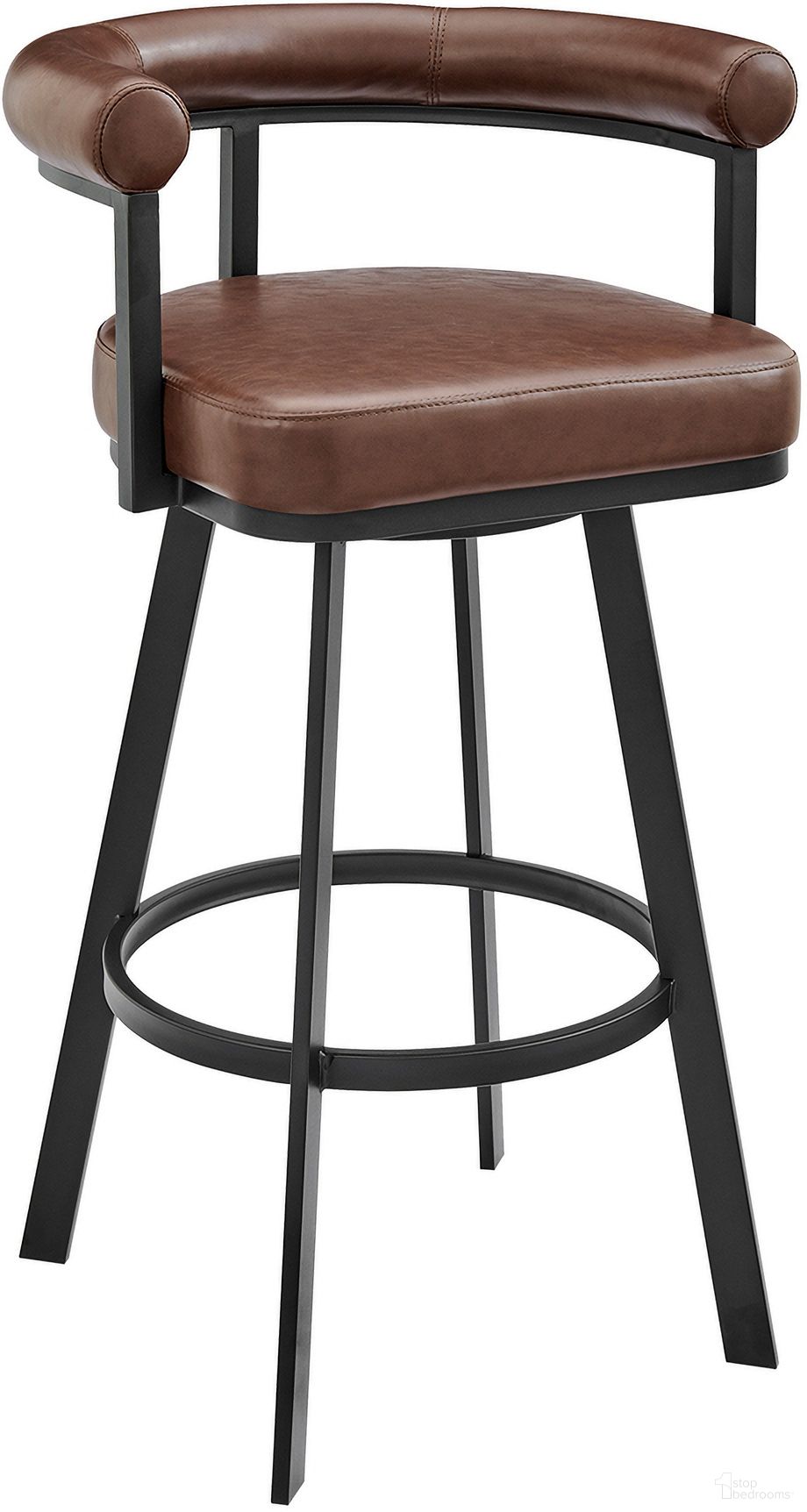 The appearance of Nolagam Swivel Counter Stool In Brown designed by Armen Living in the modern / contemporary interior design. This brown piece of furniture was selected by 1StopBedrooms from Nolagam Collection to add a touch of cosiness and style into your home. Sku: 840254335578. Material: Iron.