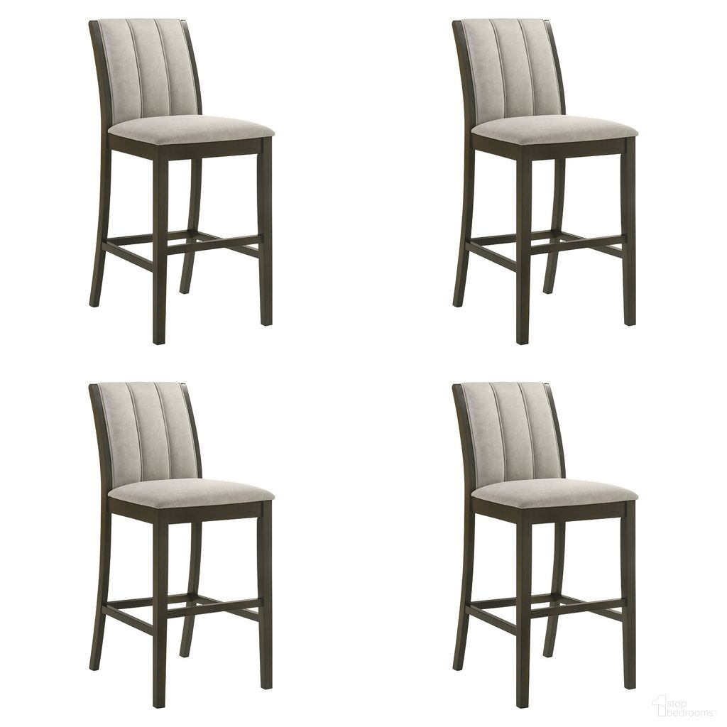 The appearance of Nolan 26 Inch Counter Height Barstool Set of 4 In Gray and Dark Roast designed by Armen Living in the country / farmhouse interior design. This gray/dark roast piece of furniture  was selected by 1StopBedrooms from Nolan Collection to add a touch of cosiness and style into your home. Sku: LCNOBADRSG26;LCNOBADRSG26;LCNOBADRSG26;LCNOBADRSG26. Material: Polyester.