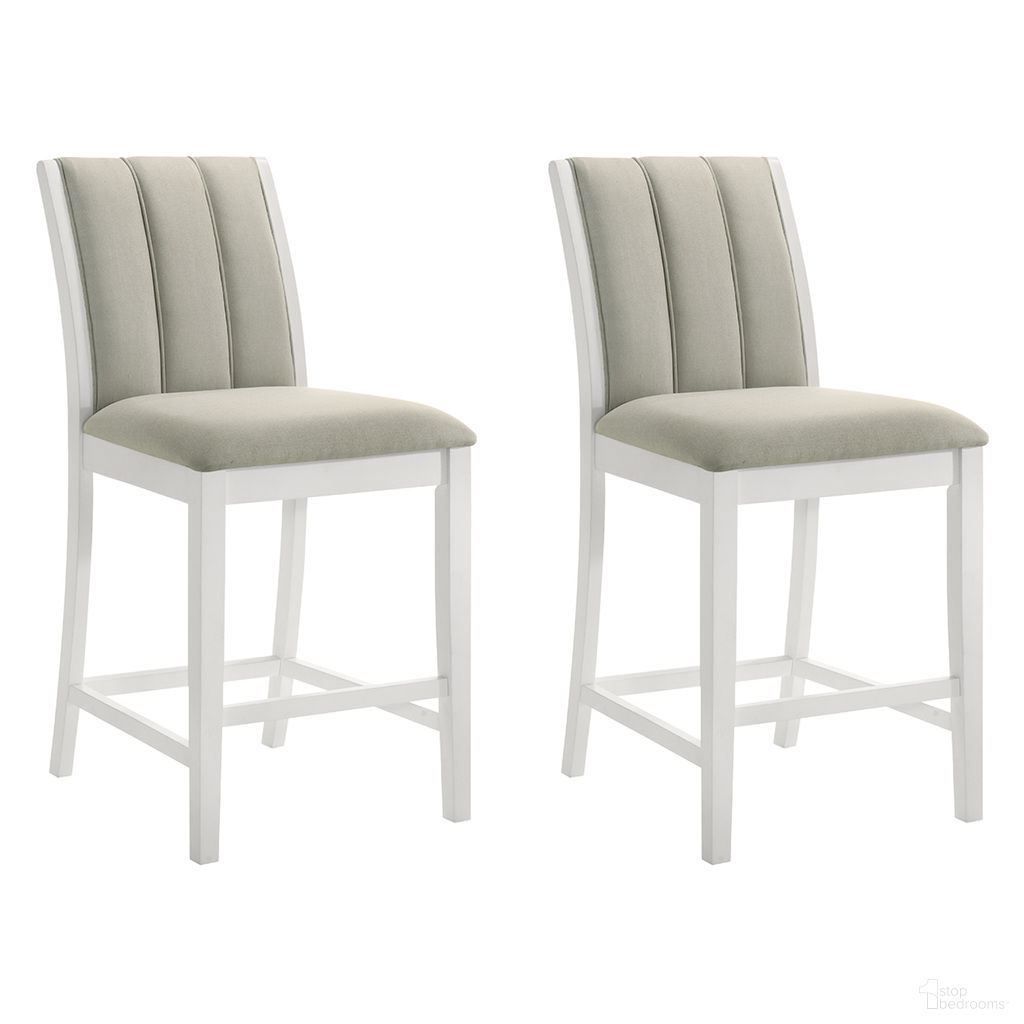 Nolan 30 Inch Bar Height Barstool Set of 2 In Fog and Matte White