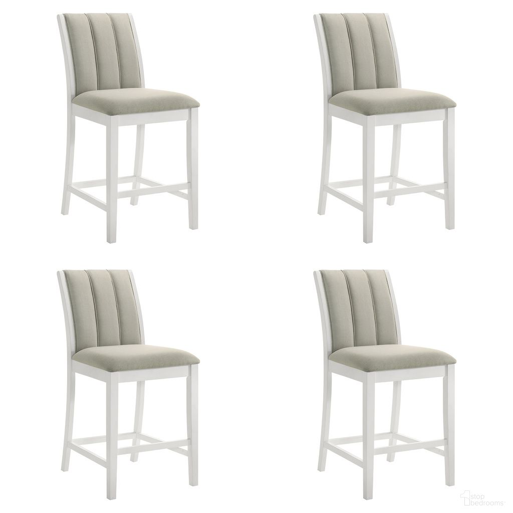 Nolan 30 Inch Bar Height Barstool Set of 4 In Fog and Matte White