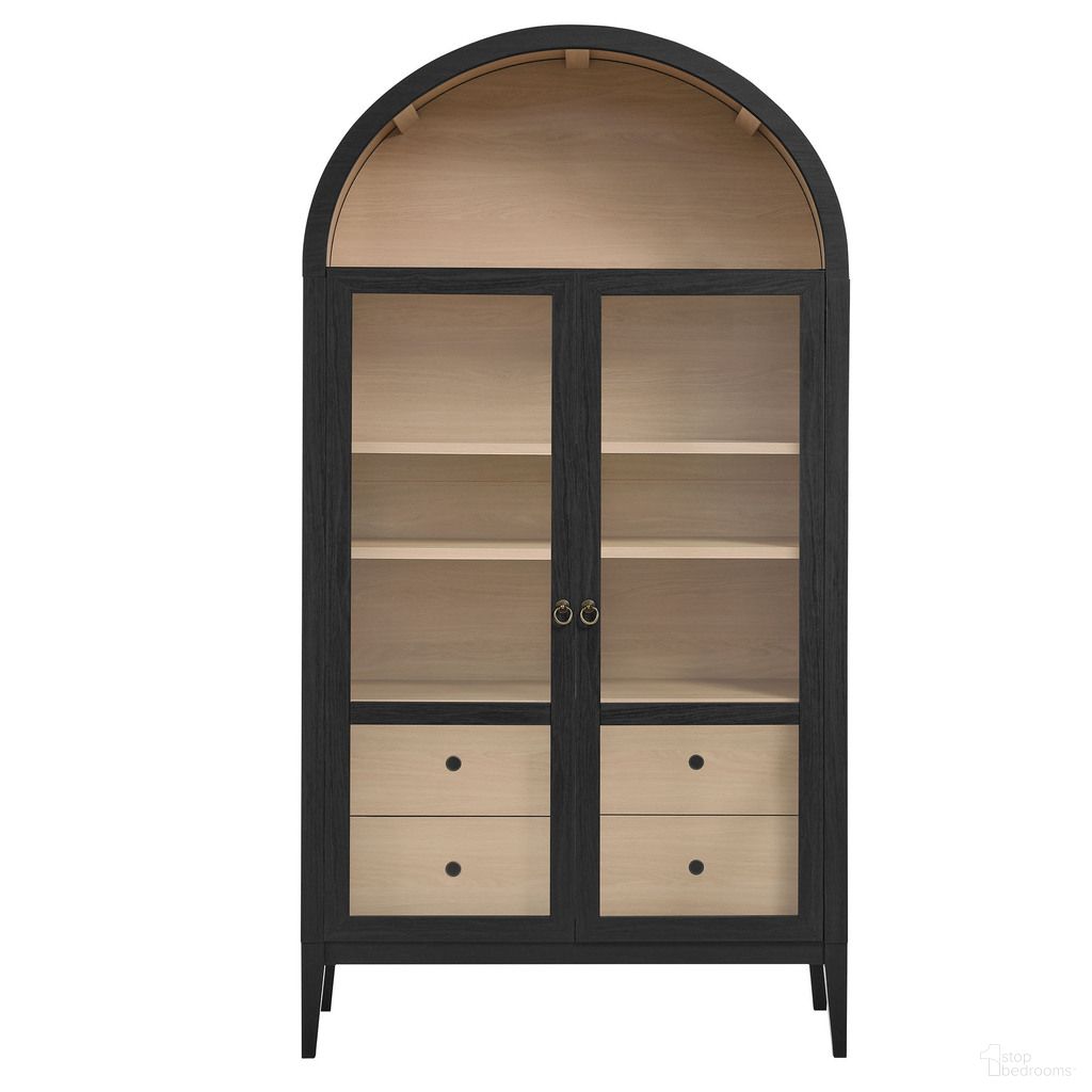 The appearance of Nolan 74 Inch Tall Wide Arched Storage Display Cabinet In Black Oak designed by Modway in the modern / contemporary interior design. This black oak piece of furniture was selected by 1StopBedrooms from Nolan Collection to add a touch of cosiness and style into your home. Sku: EEI-7168-BLK-OAK-1;EEI-7168-BLK-OAK-2. Material: Laminate.