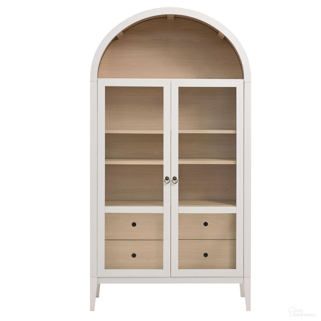 The appearance of Nolan 74 Inch Tall Wide Arched Storage Display Cabinet In Ivory and Oak designed by Modway in the modern / contemporary interior design. This ivory/oak piece of furniture was selected by 1StopBedrooms from Nolan Collection to add a touch of cosiness and style into your home. Sku: EEI-7168-IVO-OAK-1;EEI-7168-IVO-OAK-2. Material: Laminate.
