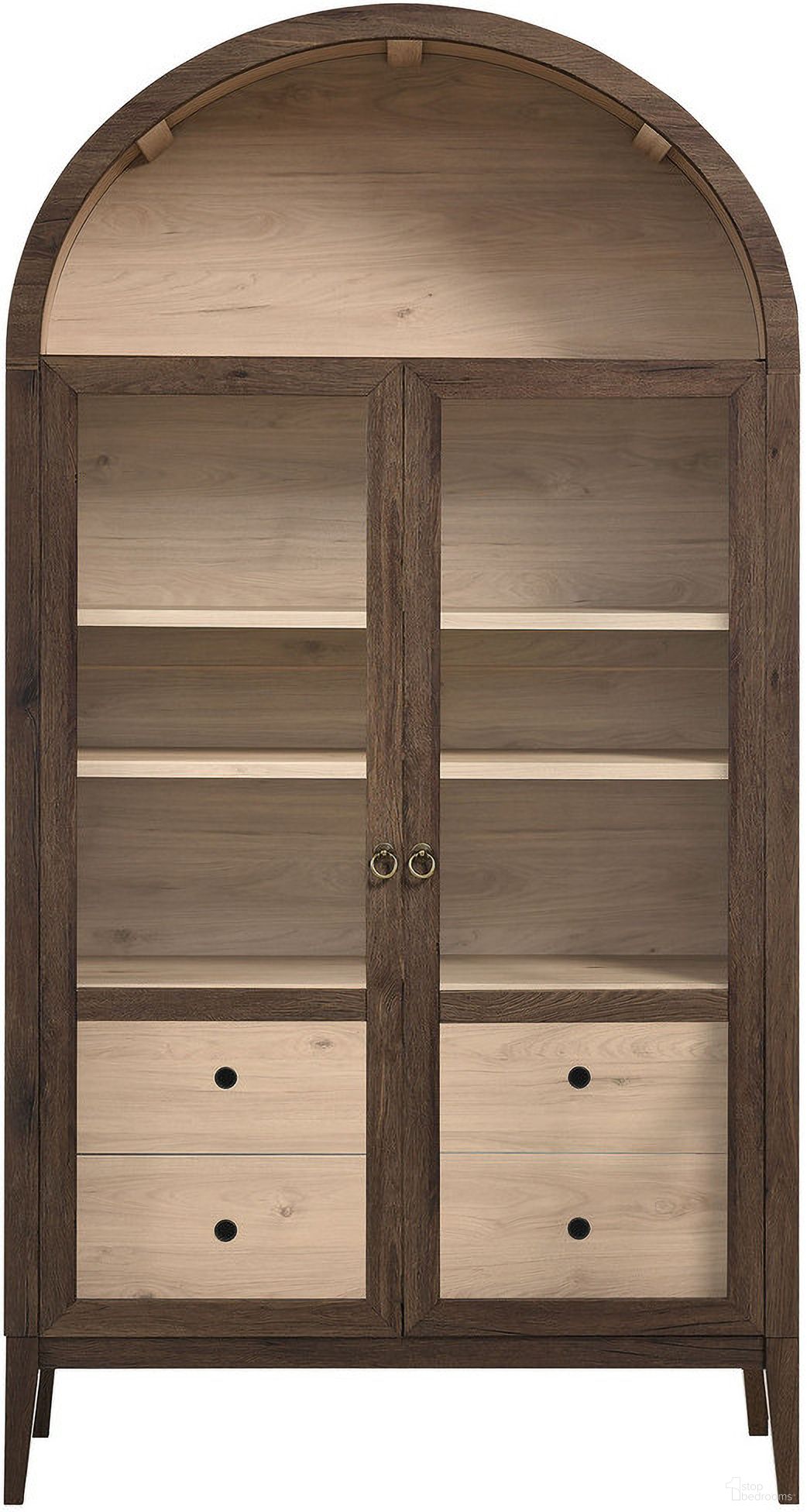 The appearance of Nolan 74 Inch Tall Wide Arched Storage Display Cabinet In Walnut and Light Oak designed by Modway in the modern / contemporary interior design. This walnut/light oak piece of furniture was selected by 1StopBedrooms from Nolan Collection to add a touch of cosiness and style into your home. Sku: EEI-7168-WAL-LOA-1;EEI-7168-WAL-LOA-2. Material: Laminate.