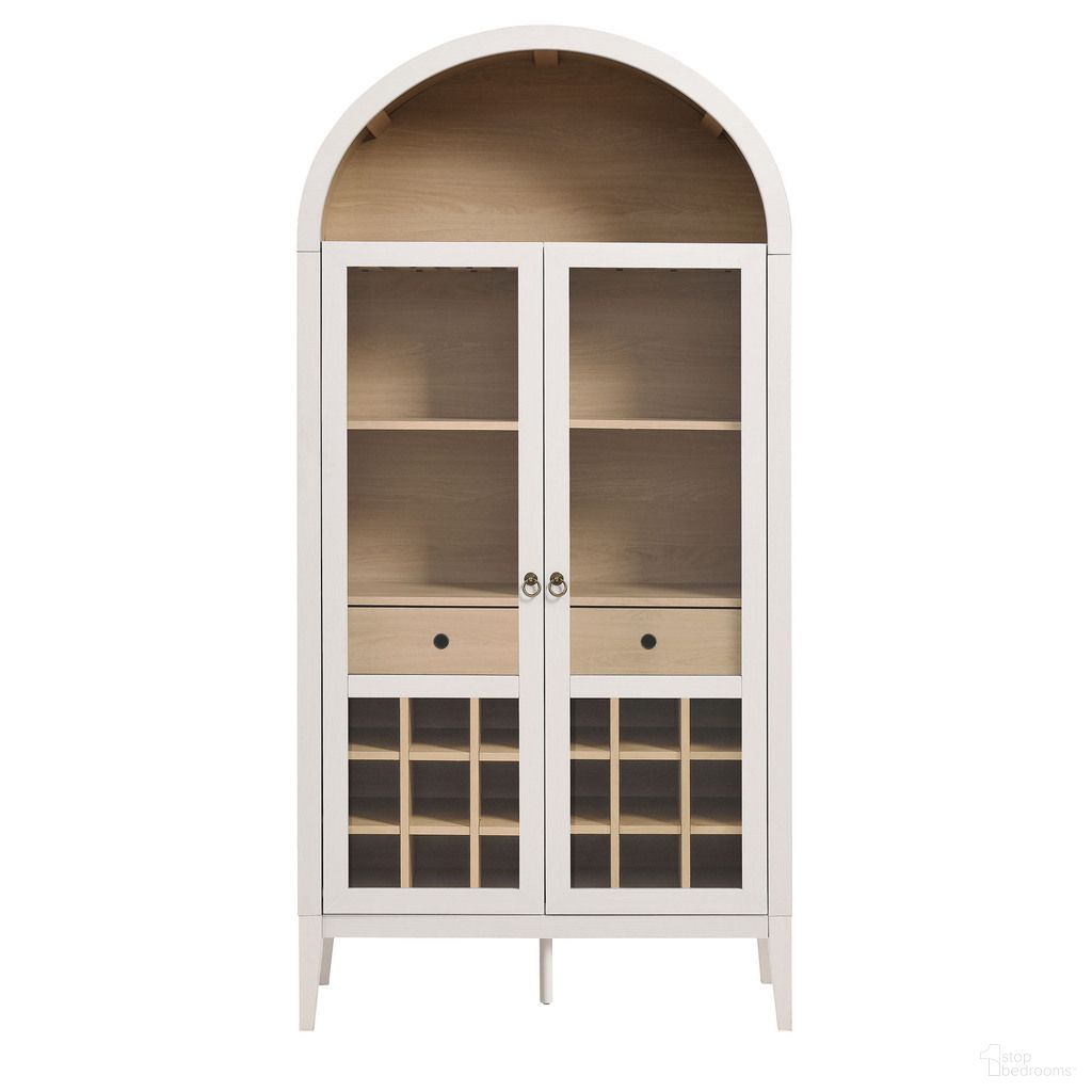 The appearance of Nolan Arched Bar Cabinet In Ivory and Oak designed by Modway in the modern / contemporary interior design. This ivory/oak piece of furniture  was selected by 1StopBedrooms from Nolan Collection to add a touch of cosiness and style into your home. Sku: EEI-7203-IVO-OAK-1;EEI-7203-IVO-OAK-2. Material: MDF.