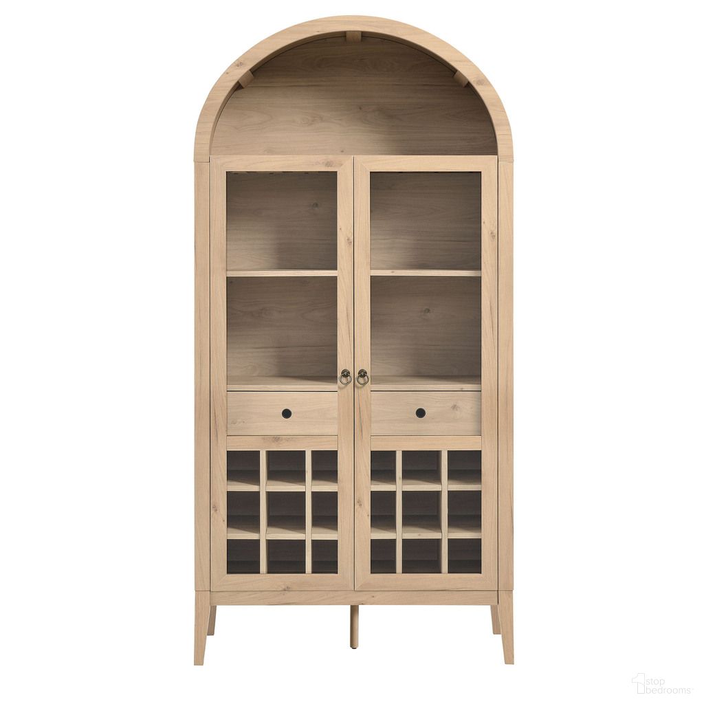 Nolan Arched Bar Cabinet In Light Oak