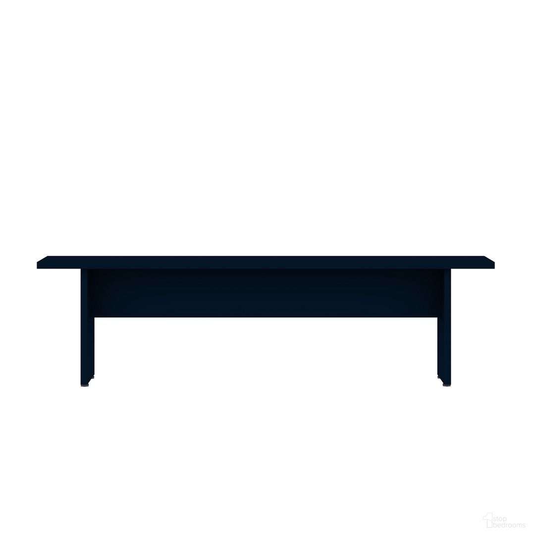 The appearance of Nomad 67.91 Inch Dining Bench In Tatiana Midnight Blue designed by Manhattan Comfort in the modern / contemporary interior design. This blue piece of furniture was selected by 1StopBedrooms from Nomad Collection to add a touch of cosiness and style into your home. Sku: 123GMC4. Material: MDF.