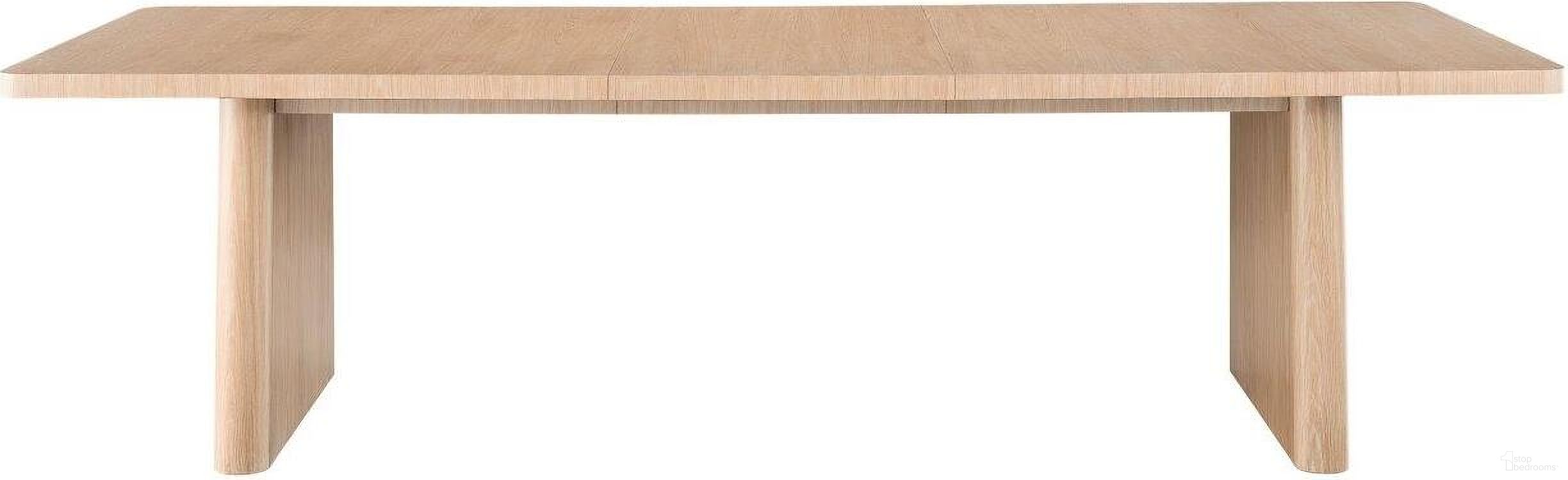 The appearance of Nomad Dining Table In Oak designed by Universal in the modern / contemporary interior design. This oak piece of furniture  was selected by 1StopBedrooms from Nomad Collection to add a touch of cosiness and style into your home. Sku: U181653. Table Base Style: Double Pedestal. Material: Wood. Table Top Shape: Rectangular. Size: 42" x 86".