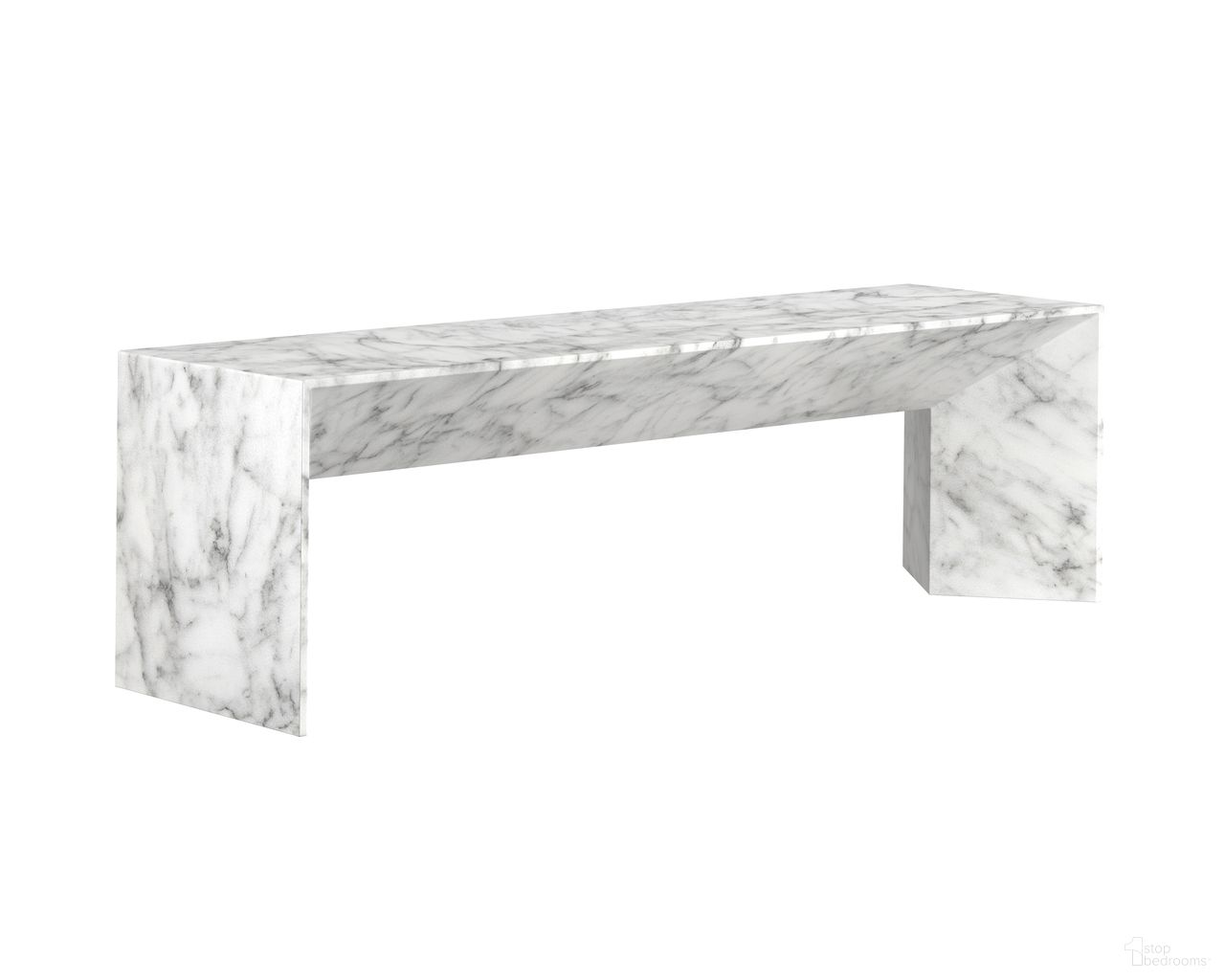 Nomad Marble Look Bench In White