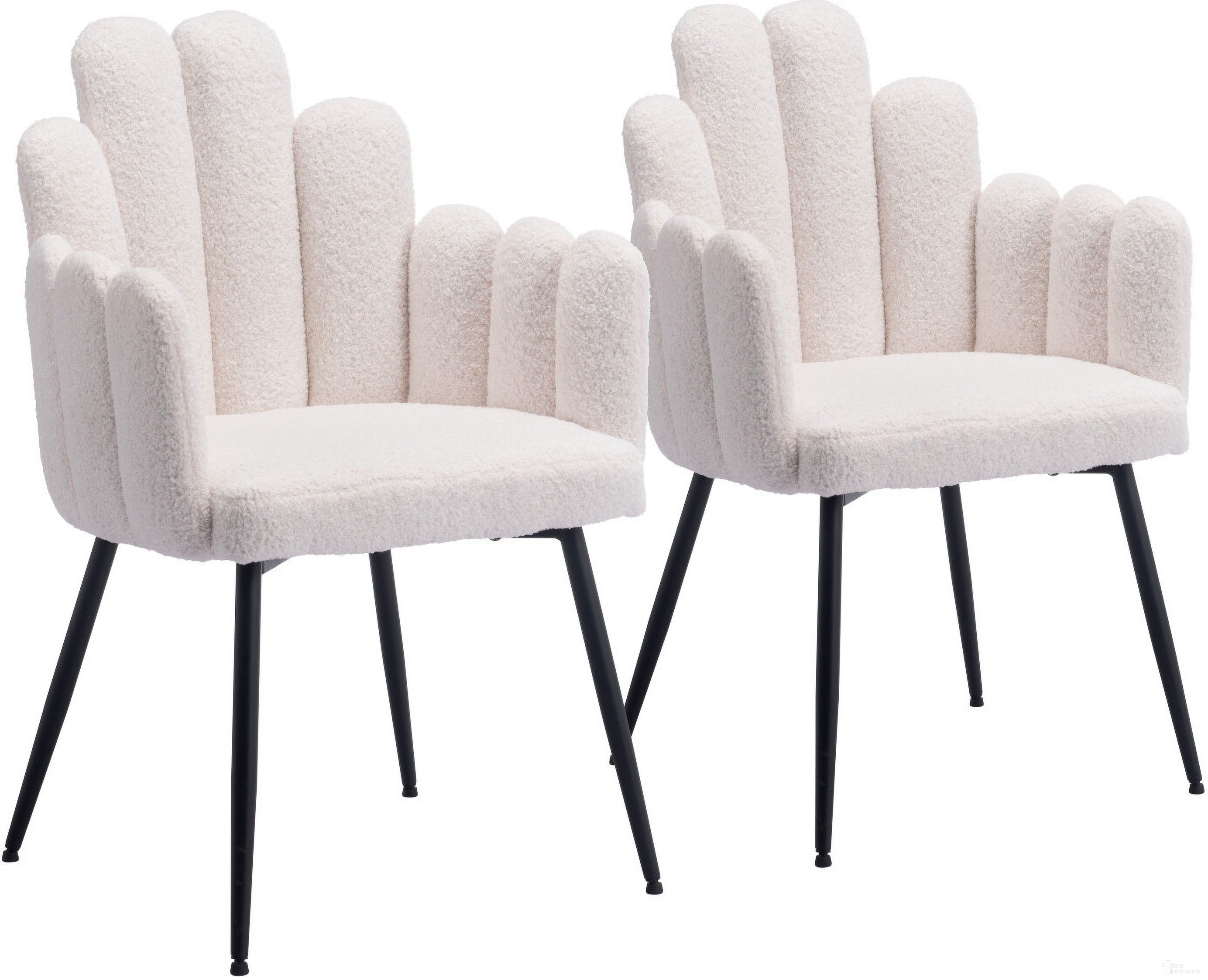 The appearance of Noosa Dining Chair Set of 2 In Ivory designed by Zuo Modern in the modern / contemporary interior design. This ivory piece of furniture was selected by 1StopBedrooms from Noosa Collection to add a touch of cosiness and style into your home. Sku: 109657. Material: Polyester. Chair Type: Arm Chair.