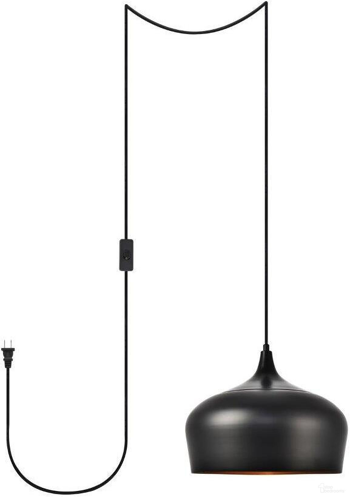 Nora 1 Light Black Plug-In Pendant LDPG2003