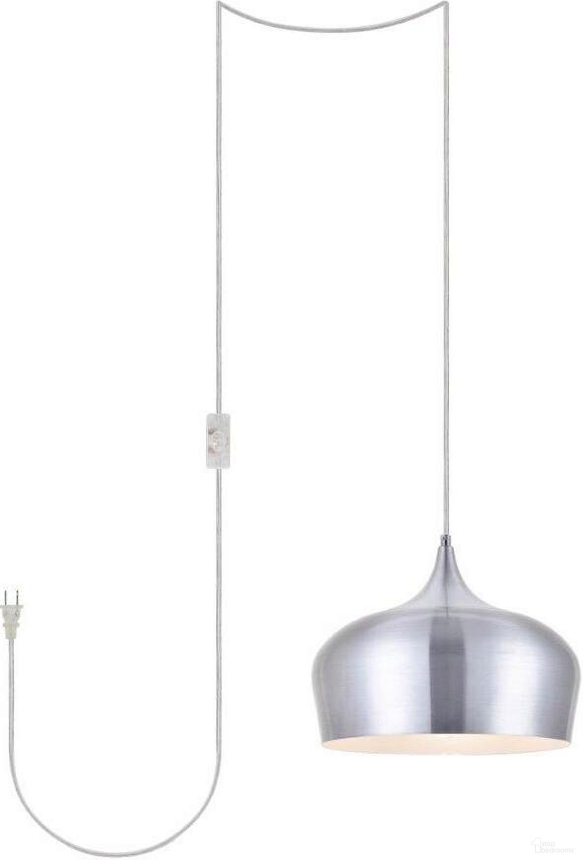 Nora 1 Light Burnished Nickel Plug-In Pendant