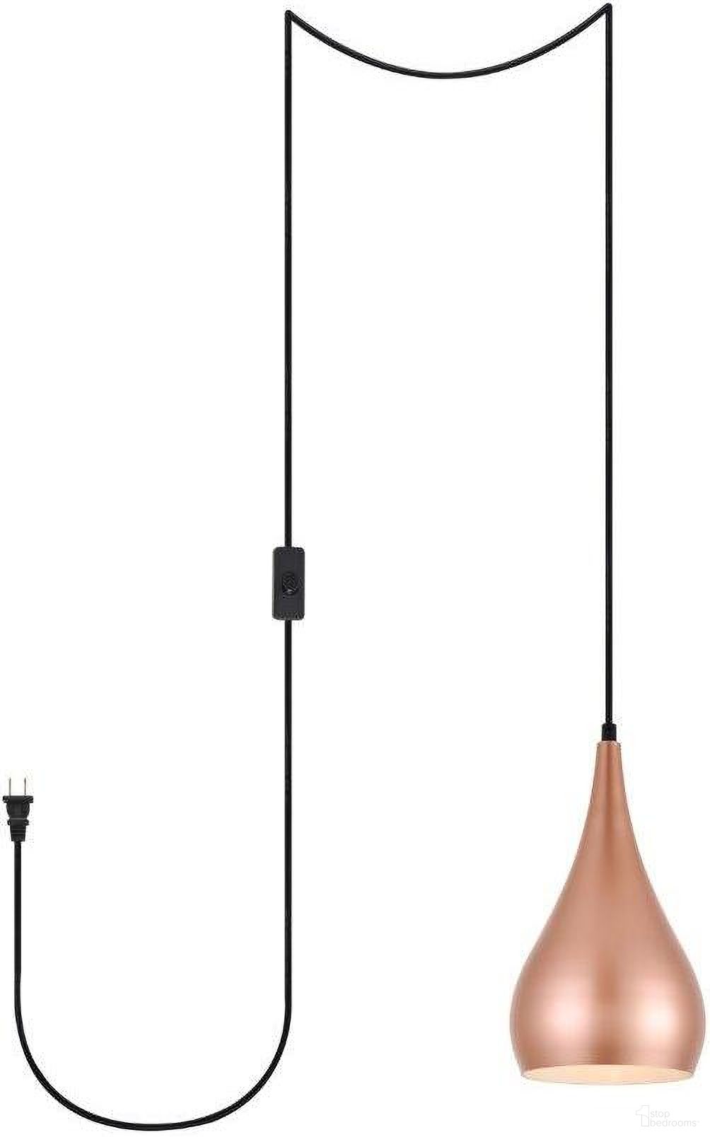 Nora 1 Light Honey Gold Plug-In Pendant LDPG2001HG