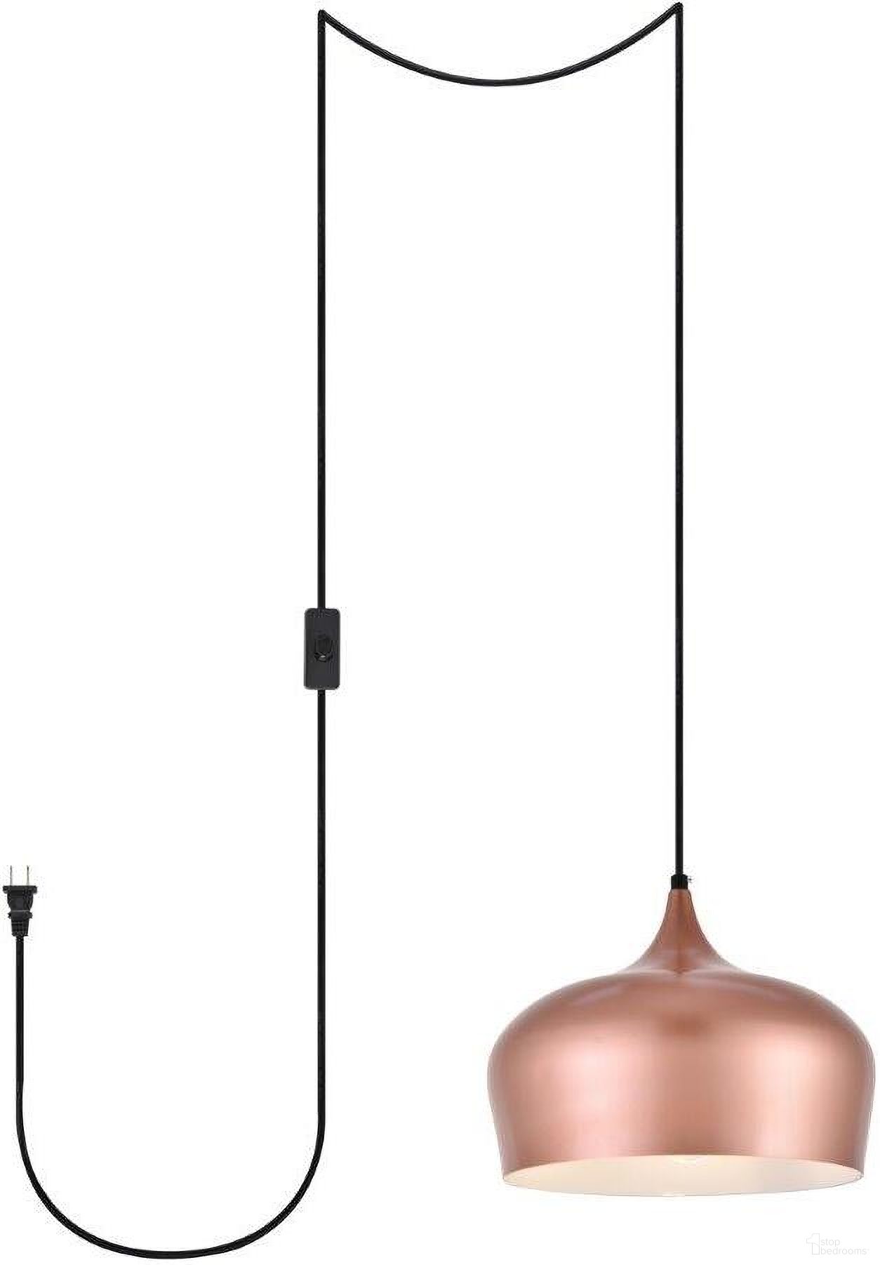 Nora 1 Light Honey Gold Plug-In Pendant LDPG2003HG