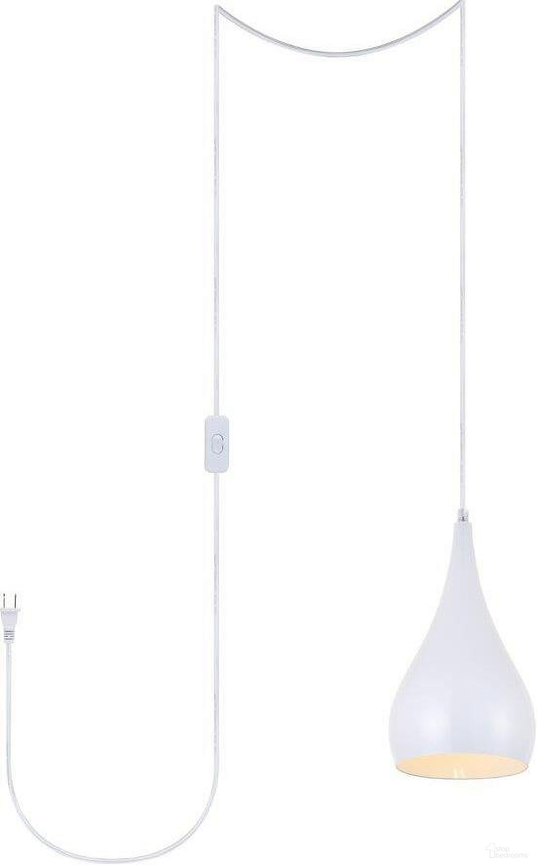 Nora 1 Light White Plug-In Pendant LDPG2001WH