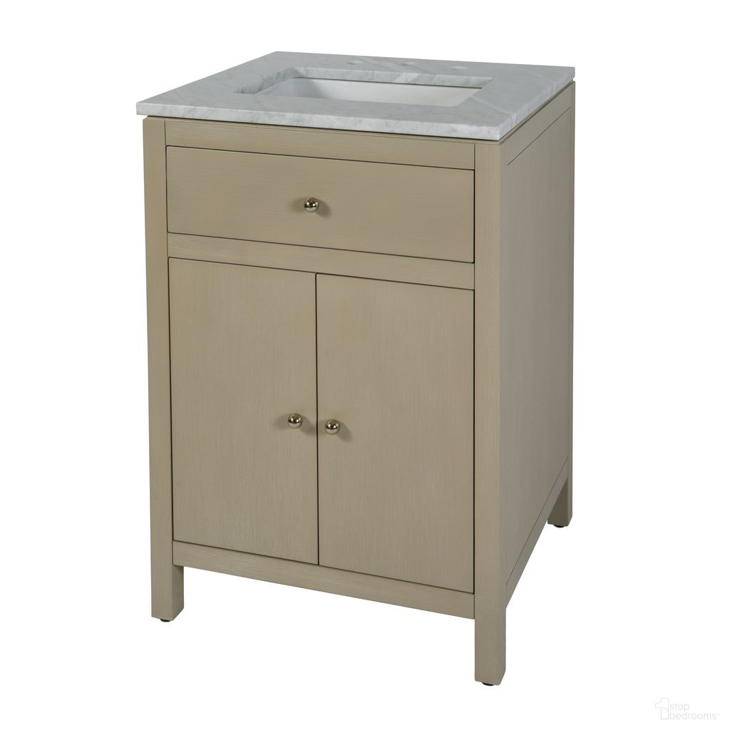The appearance of Nora 24" Rectangular Wood & Marble Bathroom Vanity In Taupe designed by Butler Specialty Company in the modern / contemporary interior design. This taupe piece of furniture was selected by 1StopBedrooms from Nora Collection to add a touch of cosiness and style into your home. Sku: 6325450. Material: MDF.