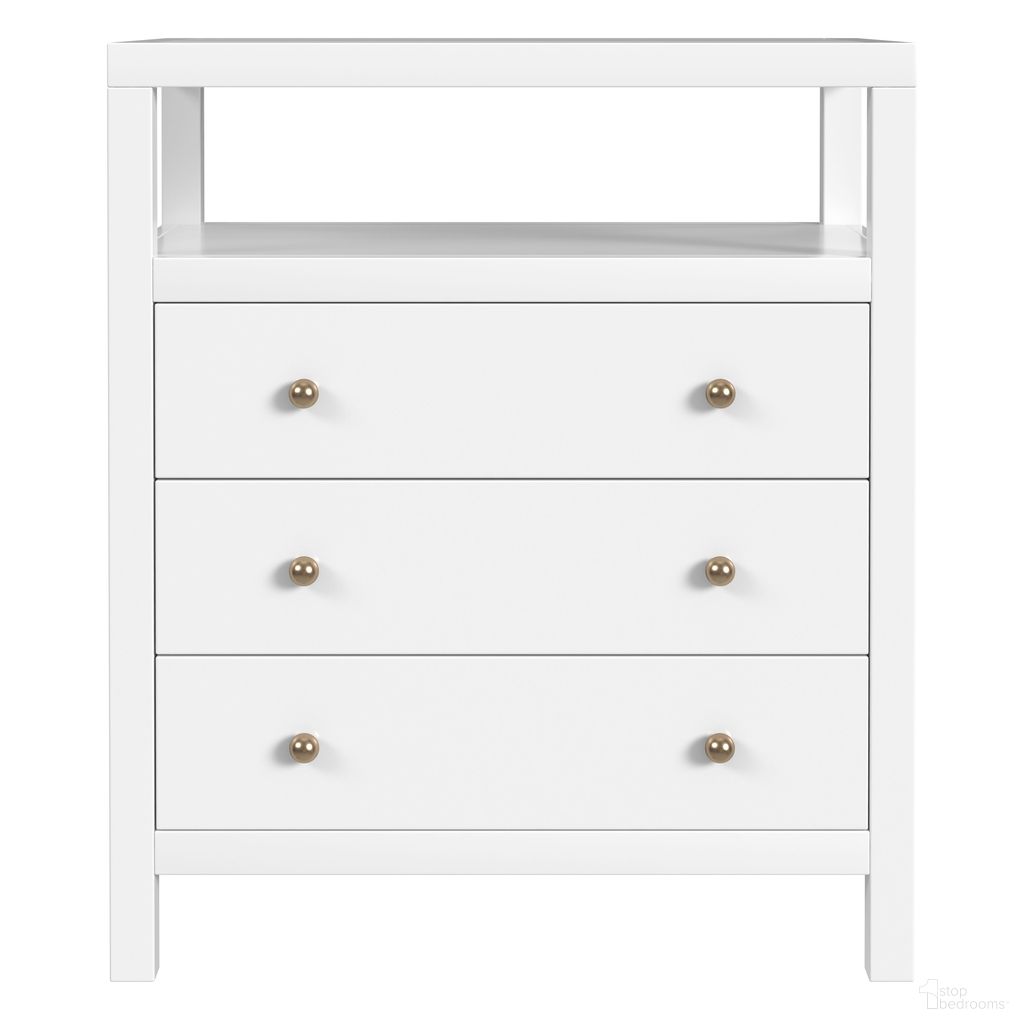 Nora 27 Inch Rectangular Wood 3 Drawer Tall Nightstand with Open Shelf on Top In White