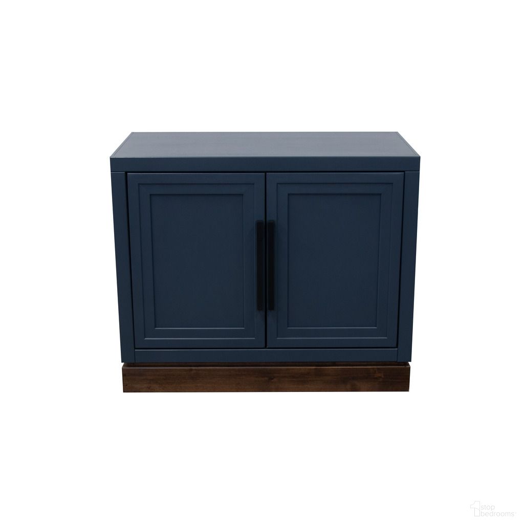 The appearance of Nora 31 Inch 2 Door Storage Cabinet with Shelf In Blue and Whiskey designed by Legends Home in the country / farmhouse interior design. This blue/whiskey piece of furniture was selected by 1StopBedrooms from Nora Collection to add a touch of cosiness and style into your home. Sku: NO1210E.BWK. Material: Poplar Solid.
