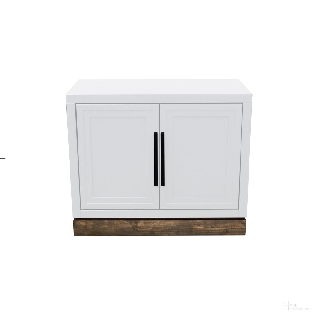 The appearance of Nora 31 Inch 2 Door Storage Cabinet with Shelf In White and Barnwood designed by Legends Home in the country / farmhouse interior design. This white/barnwood piece of furniture  was selected by 1StopBedrooms from Nora Collection to add a touch of cosiness and style into your home. Sku: NO1210E.BJW. Material: Poplar Solid.