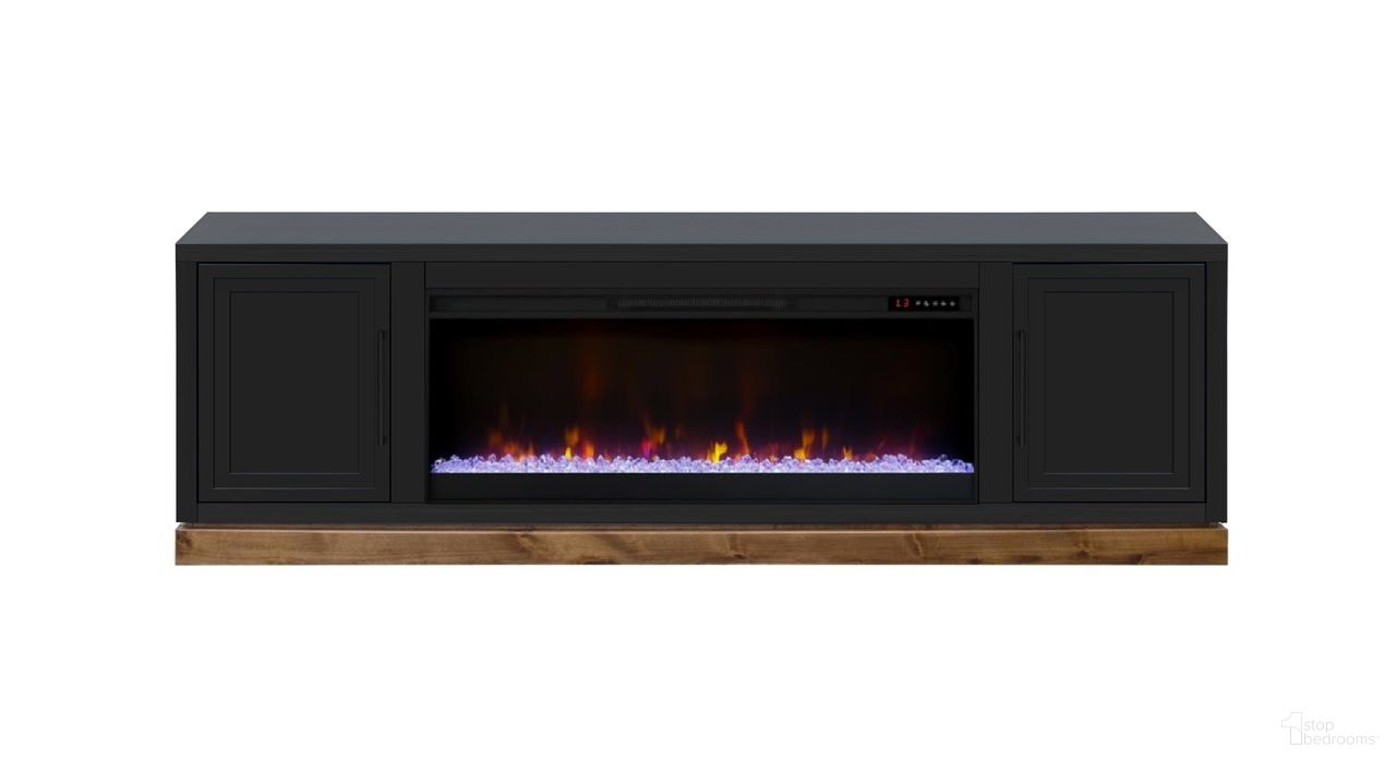 The appearance of Nora 81 Inch Fireplace TV Stand with 42 Inch Electric Fireplace and Remote Control In Black and Whiskey designed by Legends Home in the country / farmhouse interior design. This black/whiskey piece of furniture was selected by 1StopBedrooms from Nora Collection to add a touch of cosiness and style into your home. Sku: NO5410E.SWK. Material: Poplar Solid.
