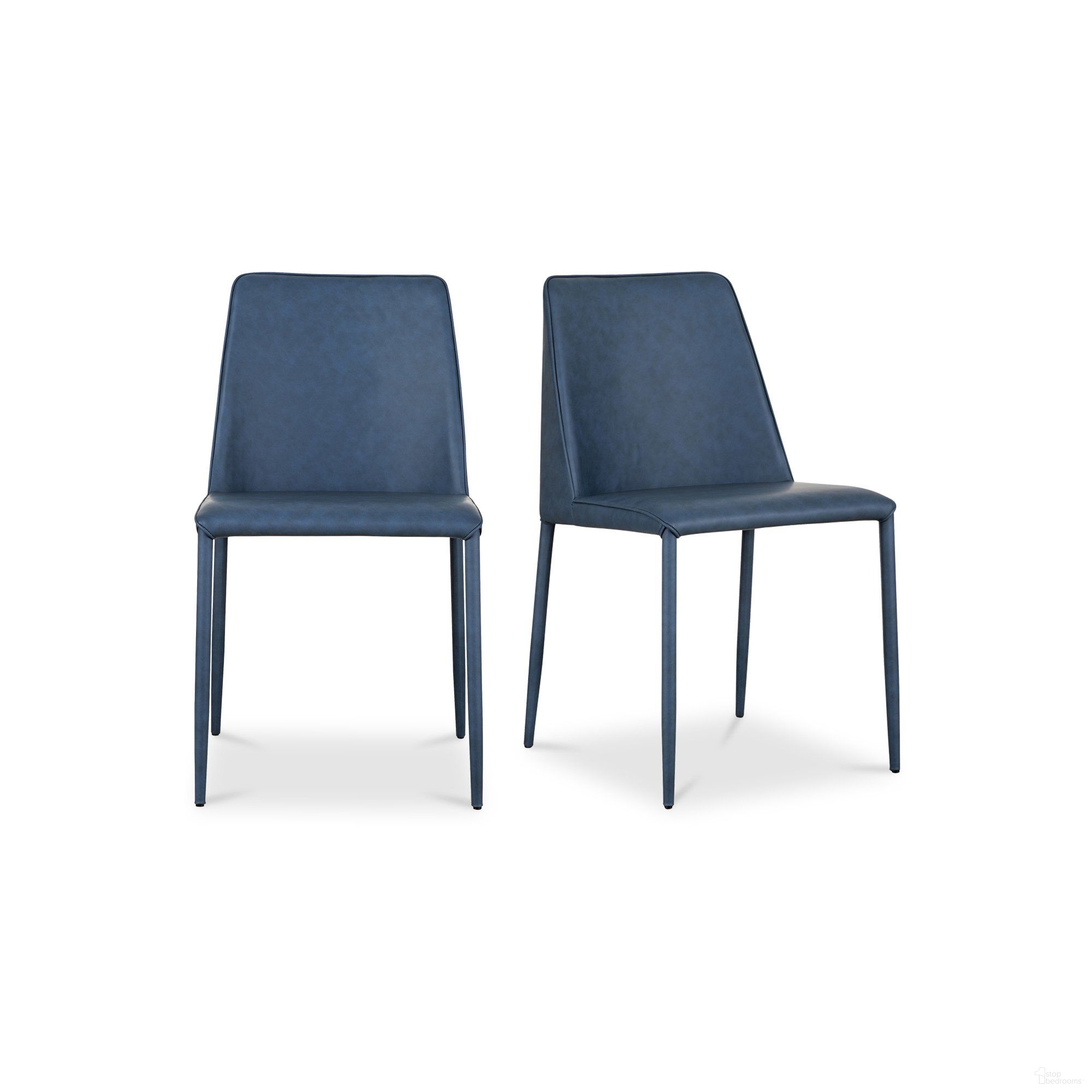 The appearance of Nora Dining Chair Set of 2 In Ocean Cavern Grey Vegan Leather designed by Moes Home in the modern / contemporary interior design. This grey piece of furniture was selected by 1StopBedrooms from Nora Collection to add a touch of cosiness and style into your home. Sku: YM-1004-41. Material: Polyester. Chair Type: Side Chair.