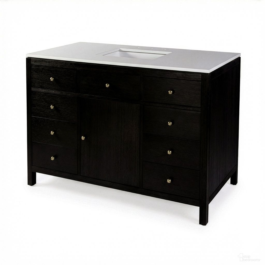 The appearance of Nora Quartz and Wood Single Sink 8 Drawer Bathroom Vanity Set In Coffee designed by Butler Specialty Company in the traditional interior design. This coffee piece of furniture was selected by 1StopBedrooms from Nora Collection to add a touch of cosiness and style into your home. Sku: 5959451. Material: MDF.