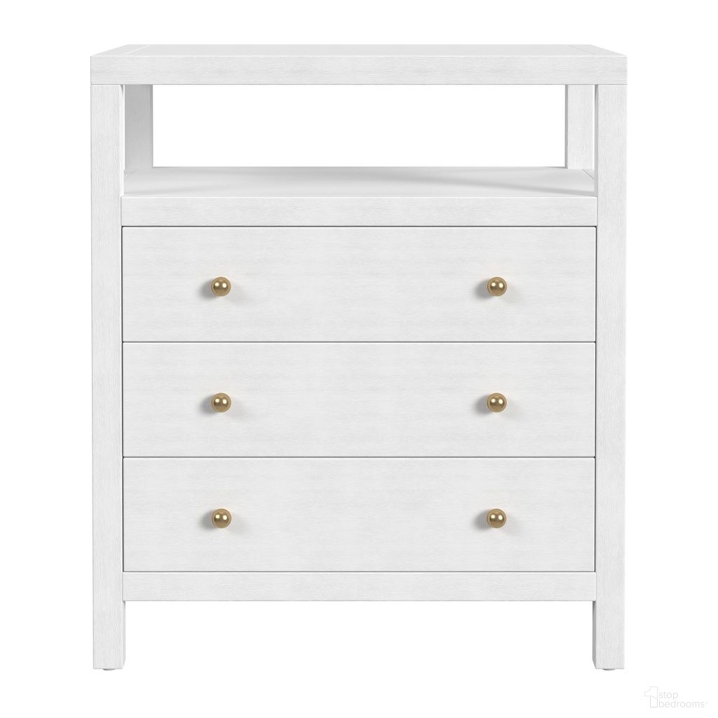 The appearance of Nora Rectangular Wood 3 Drawer Tall Nightstand In Textured White designed by Butler Specialty Company in the transitional interior design. This textured white piece of furniture  was selected by 1StopBedrooms from Nora Collection to add a touch of cosiness and style into your home. Sku: 5941477. Material: MDF.