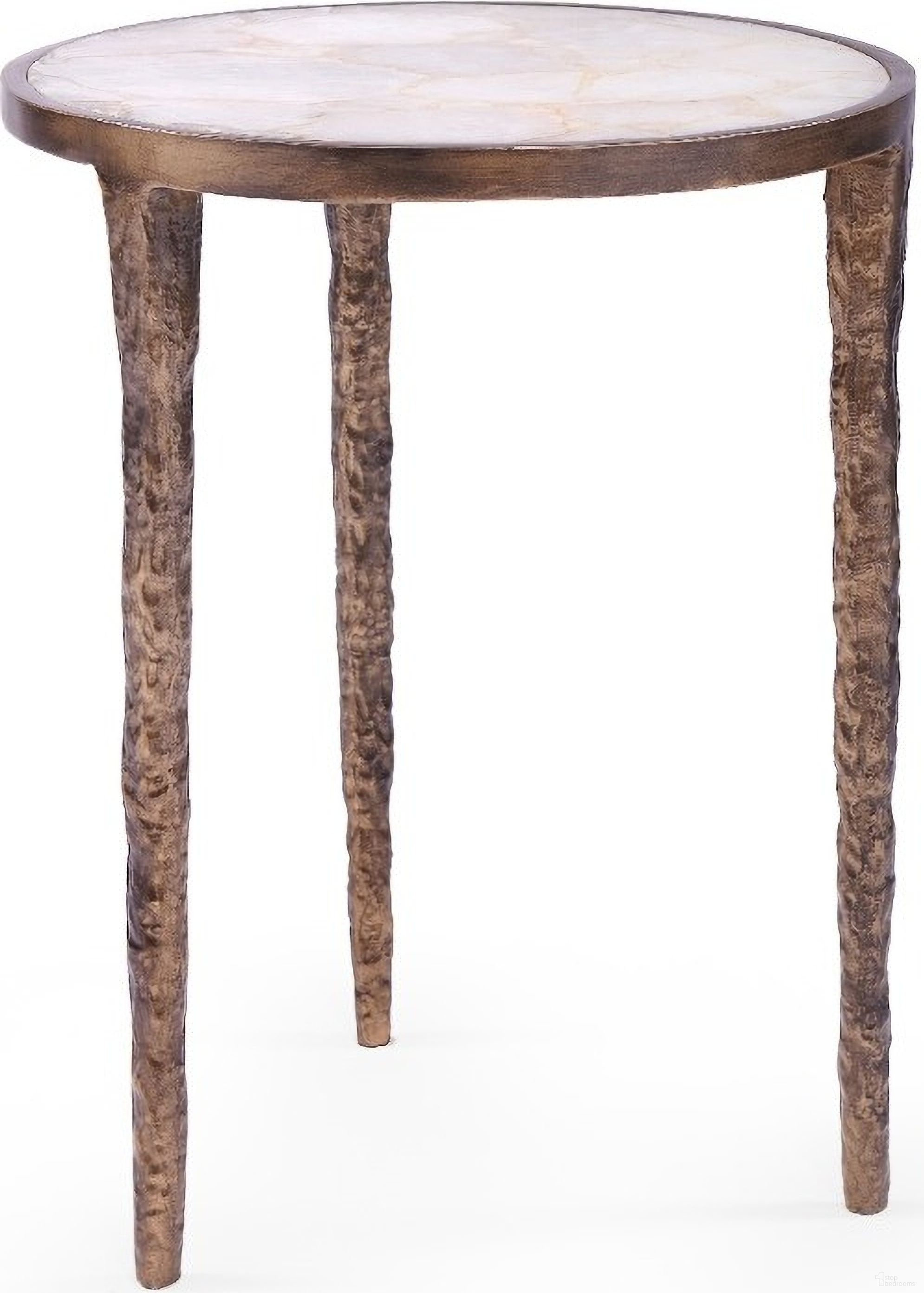The appearance of Nora Side Table In Antique Brass designed by Villa & House in the transitional interior design. This antique brass piece of furniture  was selected by 1StopBedrooms from Nora Collection to add a touch of cosiness and style into your home. Sku: NRA-100-803. Material: Metal.