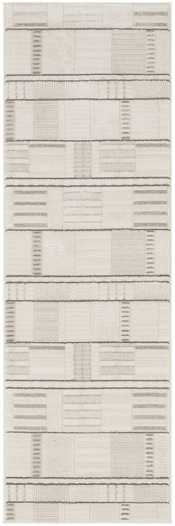 The appearance of Nordic 2' x 6' Modern Indoor Rug In Ivory Grey designed by Nourison in the modern / contemporary interior design. This ivory grey piece of furniture was selected by 1StopBedrooms from Nordic Collection to add a touch of cosiness and style into your home. Sku: 841491119907. Material: Polyester.