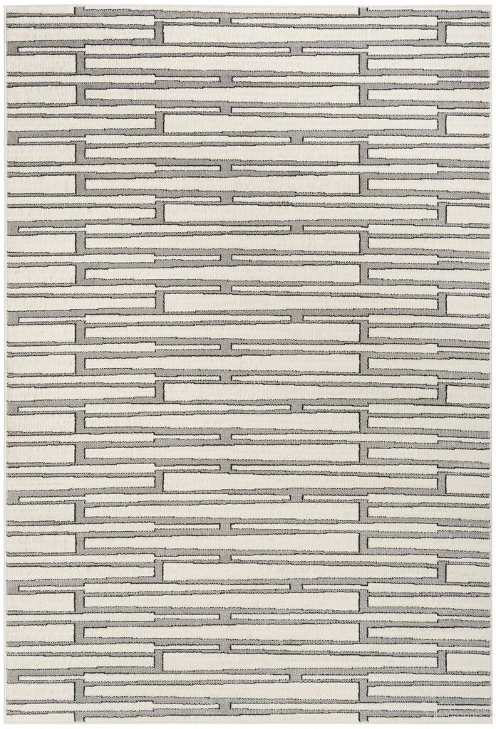 The appearance of Nordic 5' x 7' Scandinavian Indoor Rug In Ivory Grey designed by Nourison in the modern / contemporary interior design. This ivory grey piece of furniture was selected by 1StopBedrooms from Nordic Collection to add a touch of cosiness and style into your home. Sku: 841491119686. Material: Polyester.