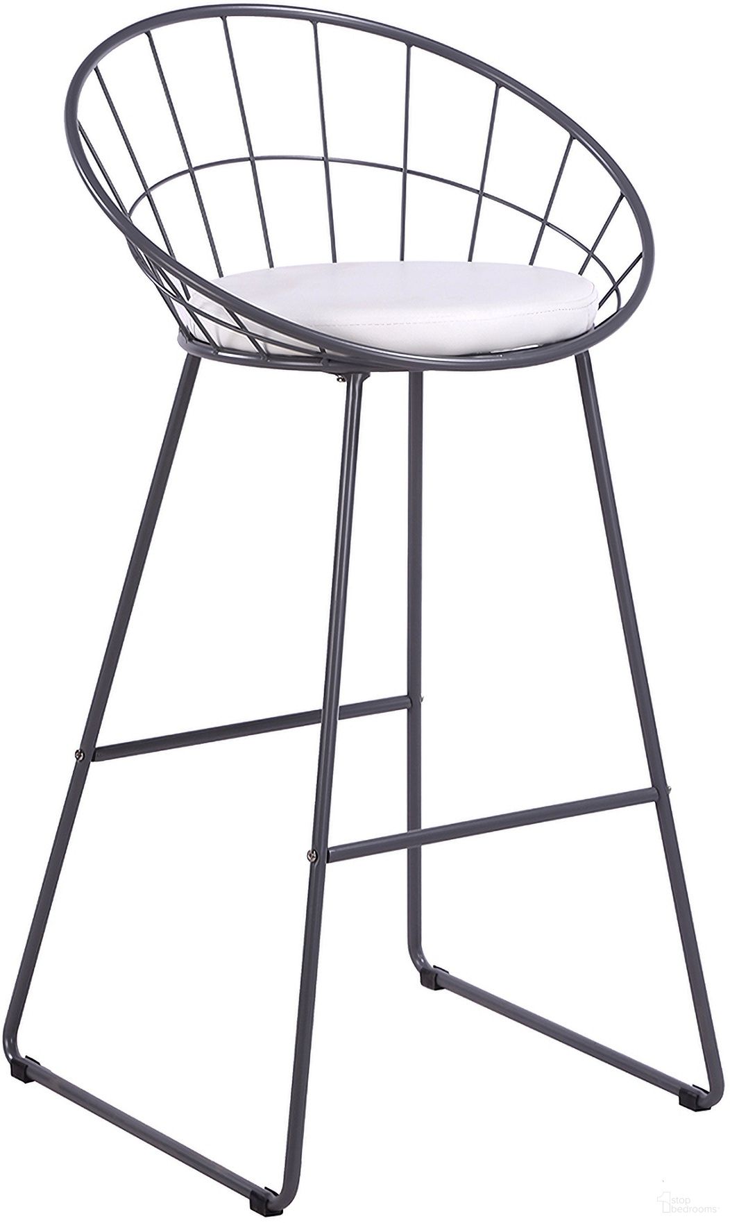 Nordic Barstool Set of 2 In Grey