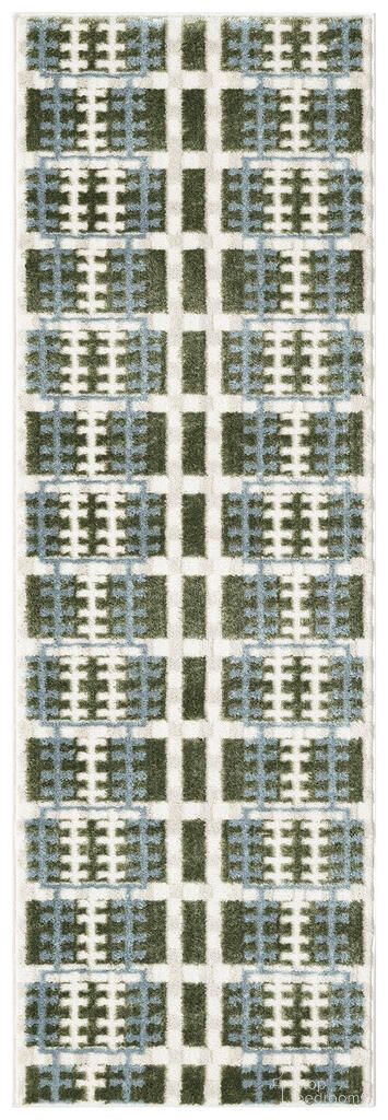 The appearance of Nordic Modern 2' x 6' Indoor Rug In Blue Green designed by Nourison in the modern / contemporary interior design. This blue green piece of furniture  was selected by 1StopBedrooms from Nordic Collection to add a touch of cosiness and style into your home. Sku: 841491149294. Material: Polyester.