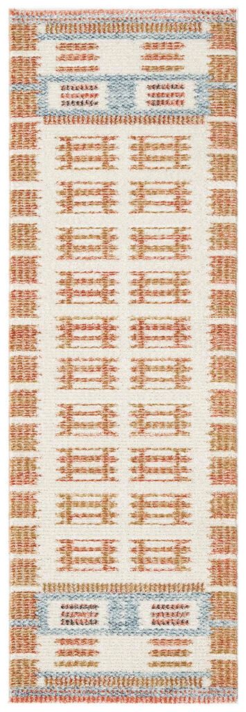 The appearance of Nordic Modern 2' x 6' Indoor Rug In Ivory and Rust designed by Nourison in the modern / contemporary interior design. This ivory and rust piece of furniture was selected by 1StopBedrooms from Nordic Collection to add a touch of cosiness and style into your home. Sku: 841491149737. Material: Polyester.