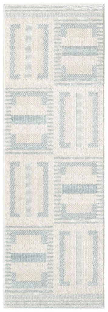 The appearance of Nordic Modern 2' x 6' Modern Indoor Rug In Ivory Blue designed by Nourison in the modern / contemporary interior design. This ivory blue piece of furniture was selected by 1StopBedrooms from Nordic Collection to add a touch of cosiness and style into your home. Sku: 841491149416. Material: Polyester.