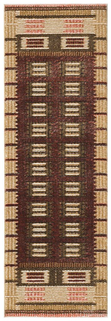 The appearance of Nordic Modern 2' x 6' Modern Indoor Rug In Rust designed by Nourison in the modern / contemporary interior design. This rust piece of furniture  was selected by 1StopBedrooms from Nordic Collection to add a touch of cosiness and style into your home. Sku: 841491149775. Material: Polyester.