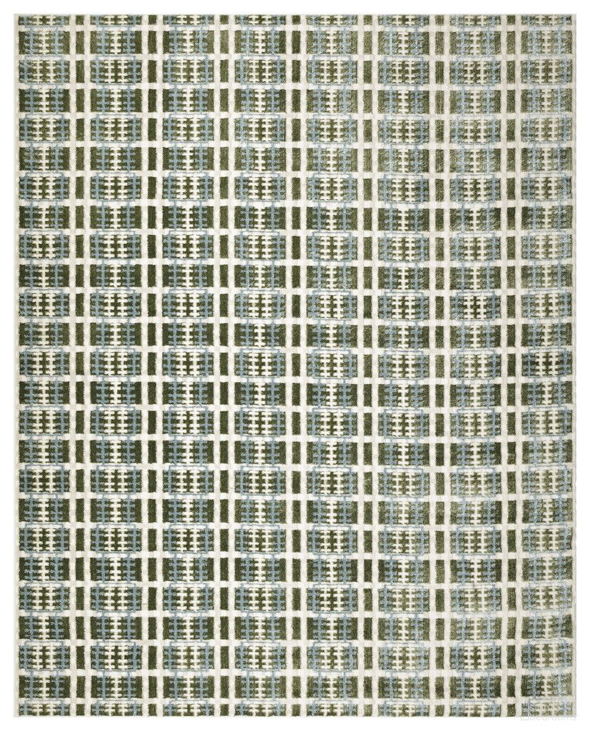 Nordic Modern 8' x 10' Indoor Rug In Blue Green