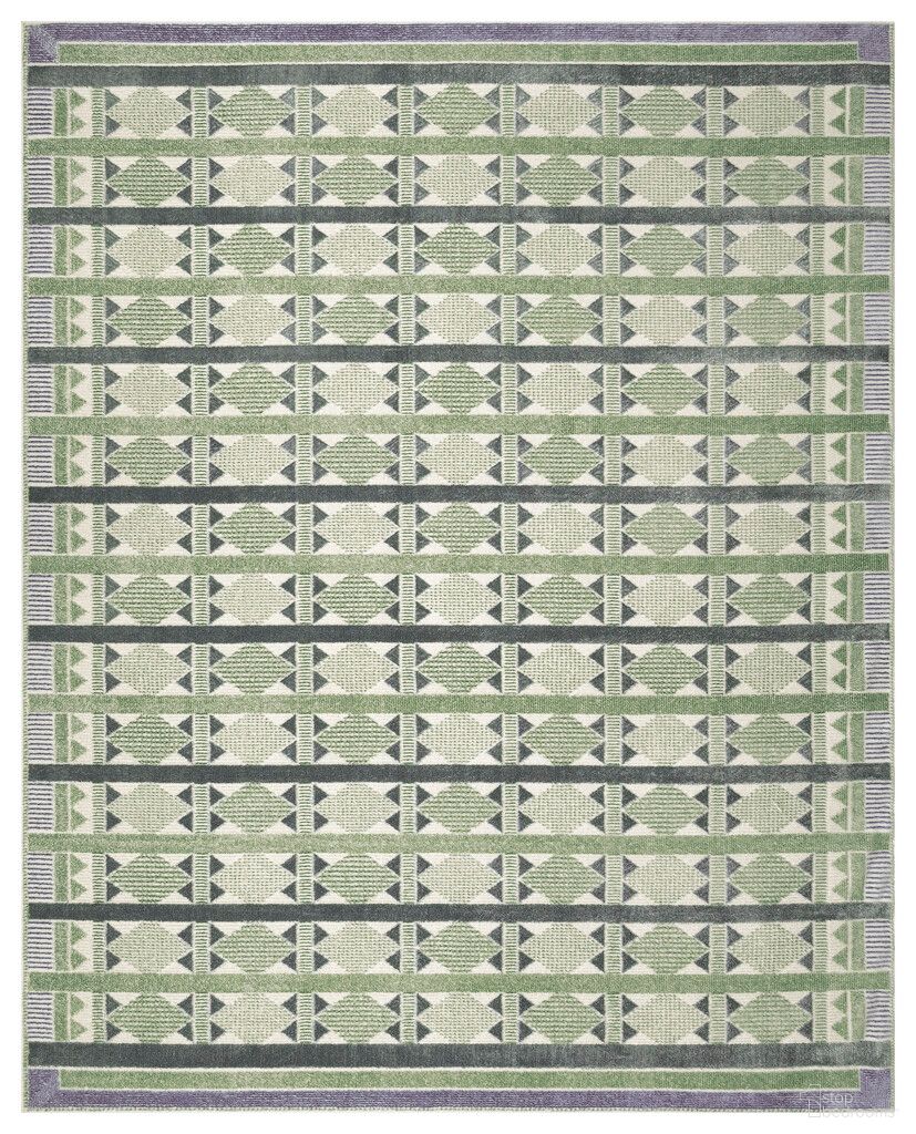 Nordic Modern 8' x 10' Indoor Rug In Green and Blue