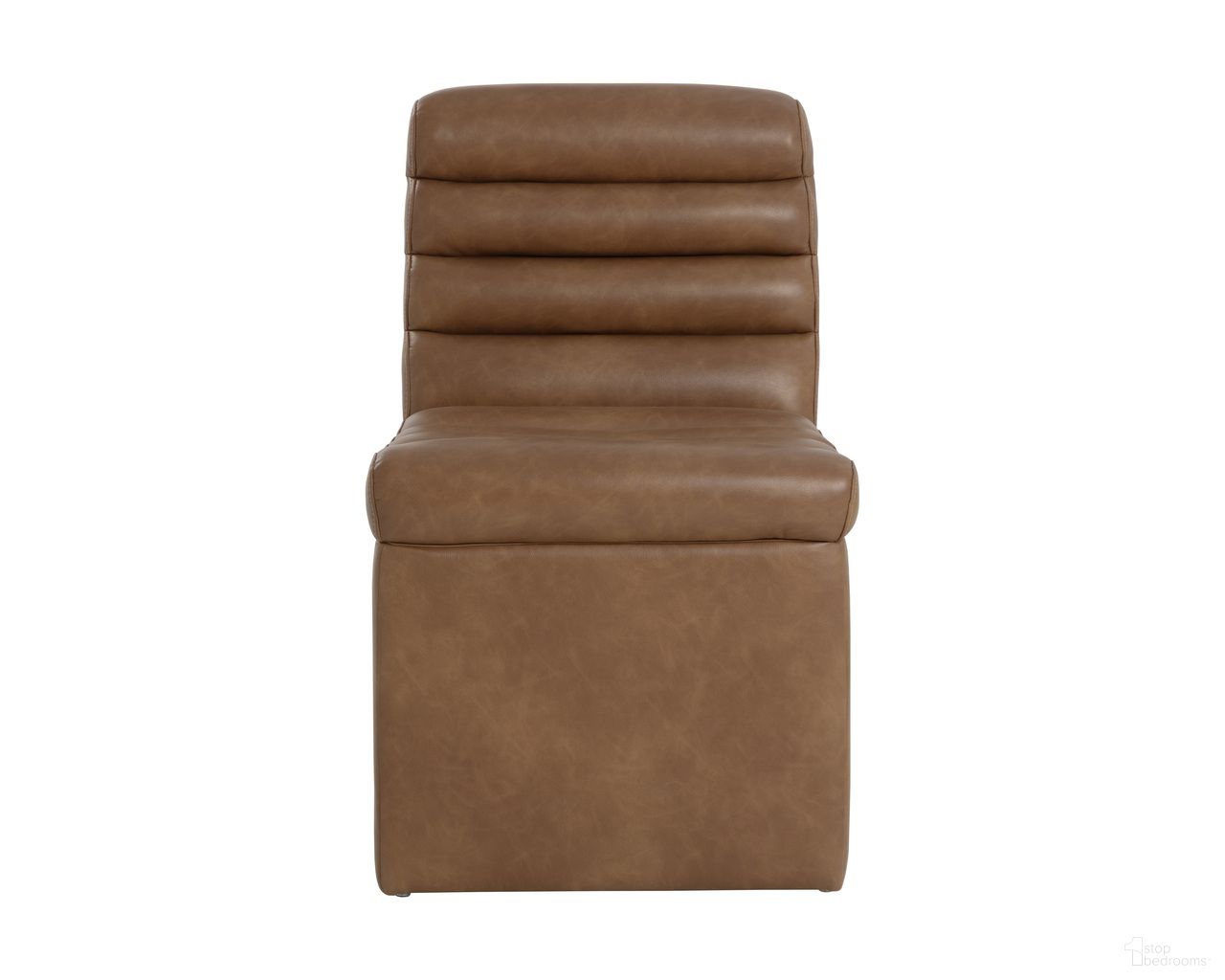 Norm Wheeled Dining Chair In Copley Cognac