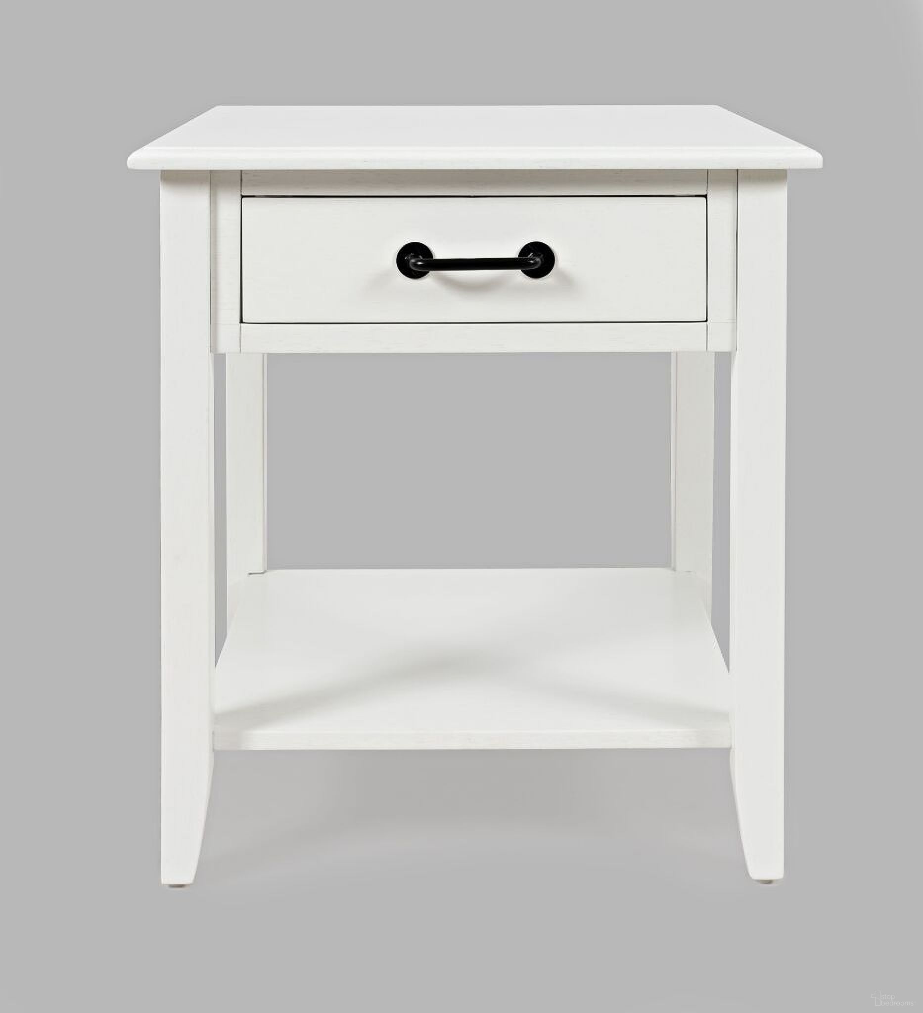 The appearance of North Fork End Table In Off White designed by Jofran in the country / farmhouse interior design. This off white piece of furniture  was selected by 1StopBedrooms from North Fork Collection to add a touch of cosiness and style into your home. Sku: 1976-3. Material: Acacia.