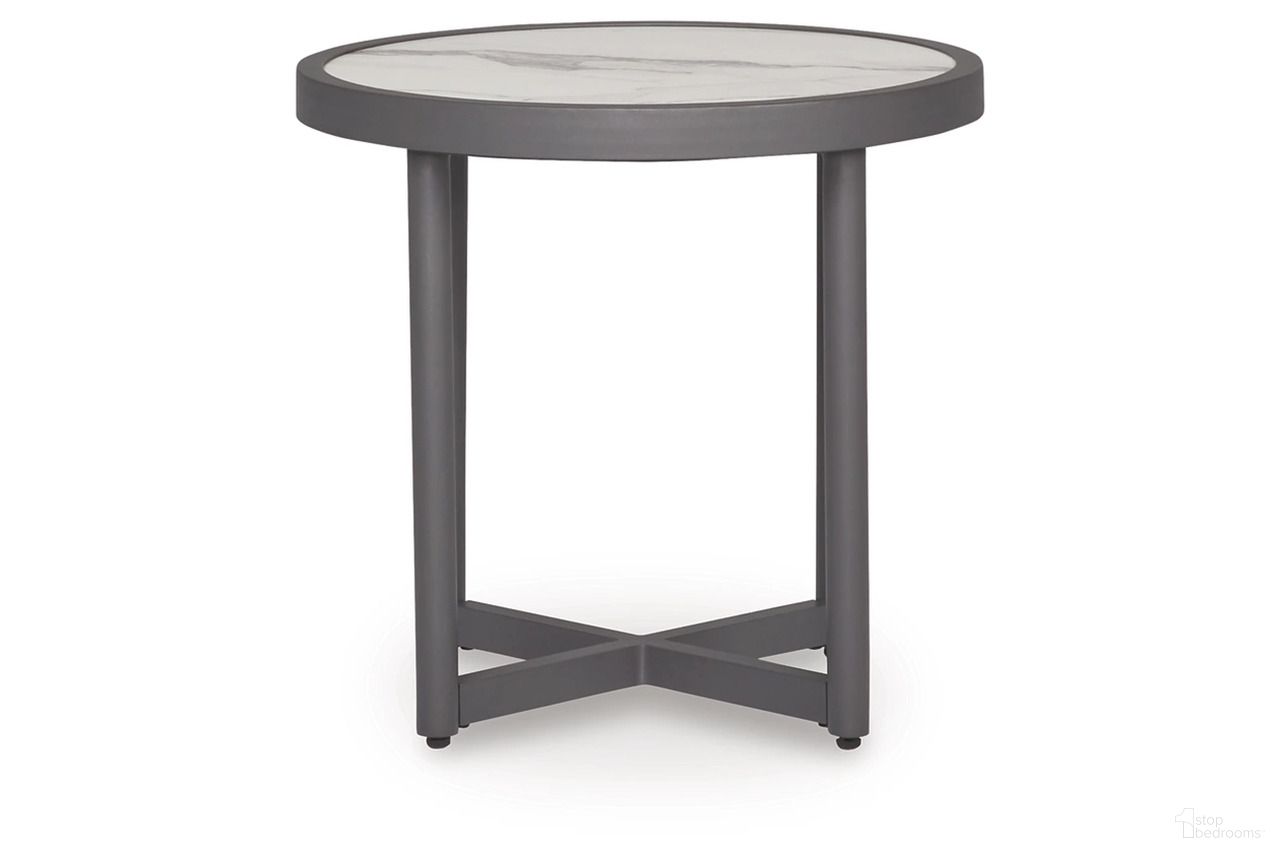 The appearance of North Island Outdoor End Table In Gray designed by Signature Design by Ashley in the modern / contemporary interior design. This gray piece of furniture was selected by 1StopBedrooms from North Island Collection to add a touch of cosiness and style into your home. Sku: P510-706. Material: Aluminium.