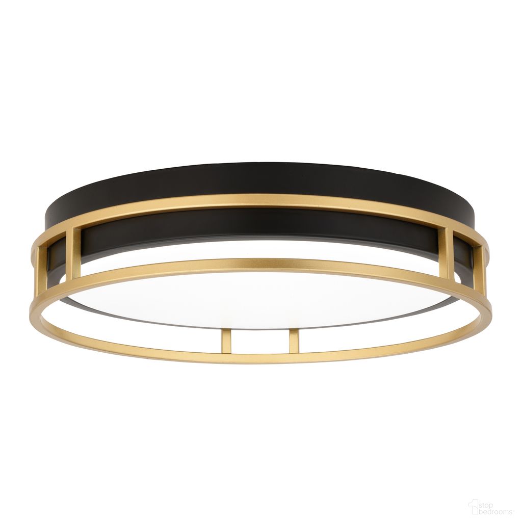 The appearance of Northgate LED 13 Inch Flush Mount In Matte Black and Satin Gold designed by Vaxcel in the modern / contemporary interior design. This matte black/satin gold piece of furniture was selected by 1StopBedrooms from Northgate Collection to add a touch of cosiness and style into your home. Sku: C0342. Material: Steel.