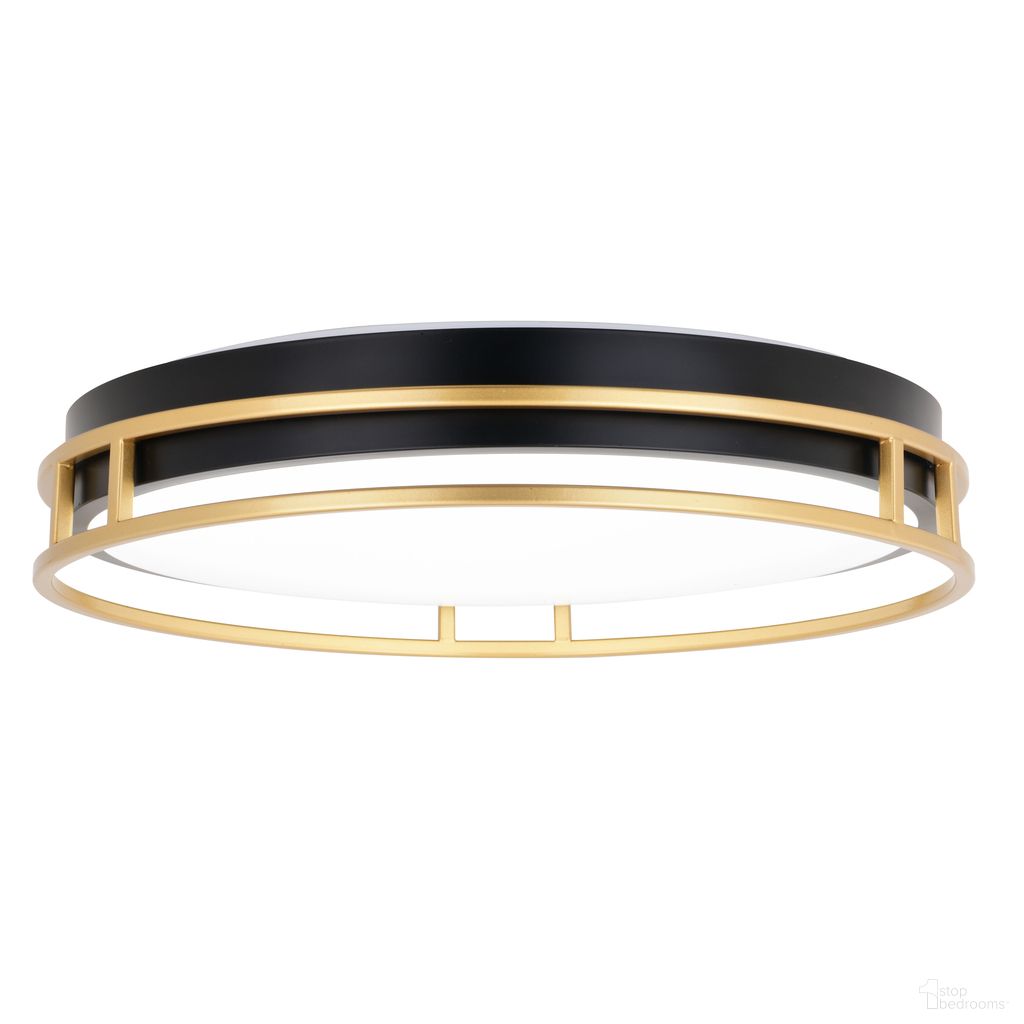 The appearance of Northgate LED 16 Inch Flush Mount In Matte Black and Satin Gold designed by Vaxcel in the modern / contemporary interior design. This matte black/satin gold piece of furniture  was selected by 1StopBedrooms from Northgate Collection to add a touch of cosiness and style into your home. Sku: C0301. Material: Steel.