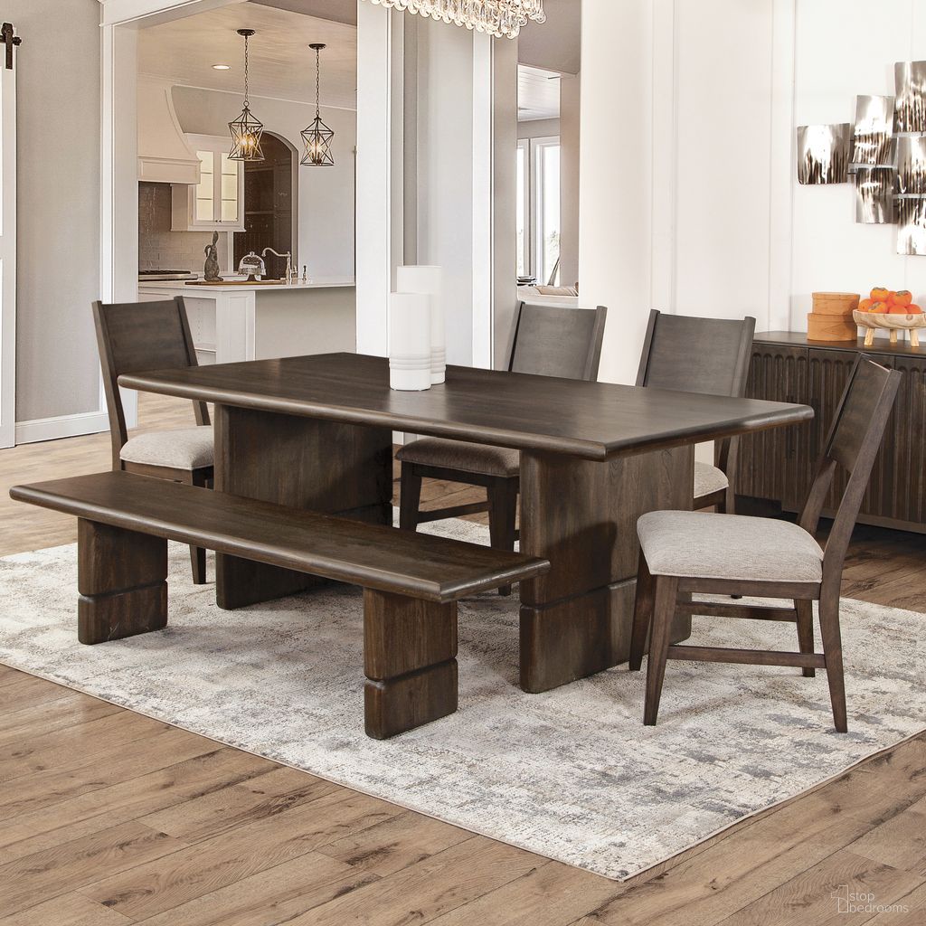 The appearance of Norvell Rectangular Dining Room Set In Brown designed by Steve Silver in the transitional interior design. This brown piece of furniture was selected by 1StopBedrooms from Norvell Collection to add a touch of cosiness and style into your home. Sku: NR500T;NR500SG. Material: Wood. Table Top Shape: Rectangular. Size: 40" x 78".