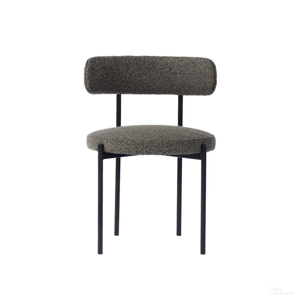 The appearance of Notting Hi Cleo Dining Chair Set of 2 In Boucle Brown and Black designed by LH Imports in the transitional interior design. This boucle brown/black piece of furniture  was selected by 1StopBedrooms from Notting Hi Collection to add a touch of cosiness and style into your home. Sku: SNH-78. Material: Metal. Chair Type: Side Chair.