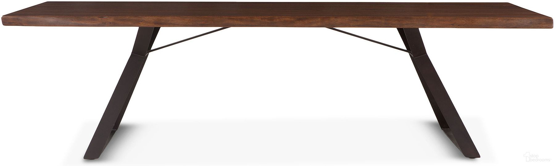 The appearance of Nottingham 106 Inch Dining Table In Walnut designed by Home Trends and Design in the transitional interior design. This walnut piece of furniture  was selected by 1StopBedrooms from Nottingham Collection to add a touch of cosiness and style into your home. Sku: ZWNTHMDT106. Table Base Style: Double Pedestal. Table Top Shape: Rectangular. Material: Acacia Wood. Size: 42" x 106".