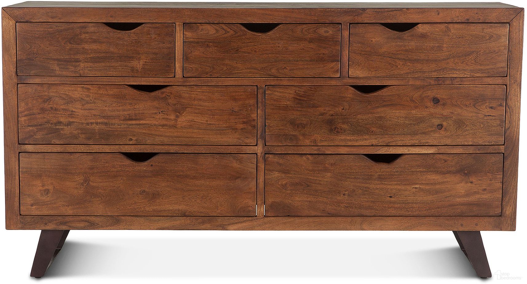The appearance of Nottingham Dresser In Walnut designed by Home Trends and Design in the transitional interior design. This walnut piece of furniture  was selected by 1StopBedrooms from Nottingham Collection to add a touch of cosiness and style into your home. Sku: ZWNTHM7112. Material: Acacia Wood.