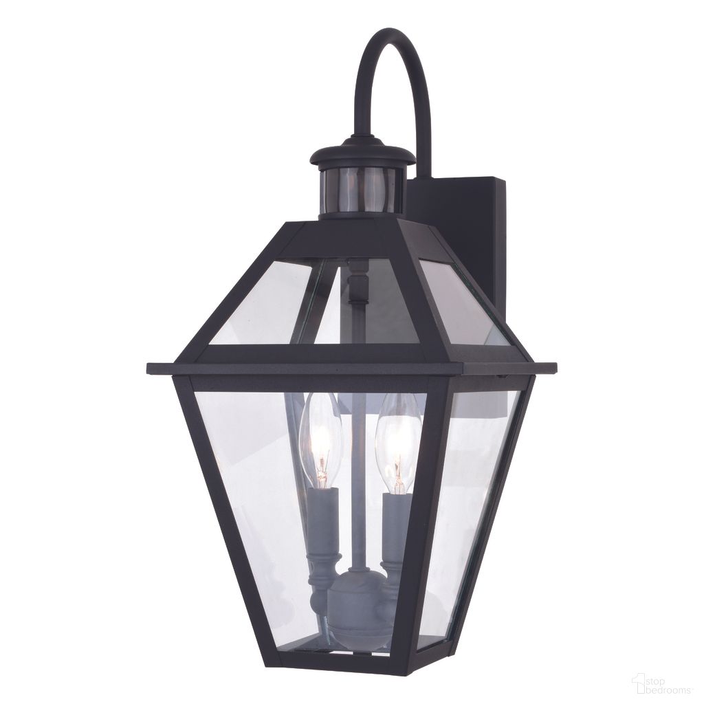 The appearance of Nottingham Dualux 8.5 Inch 2 Light Outdoor Motion Sensor Wall Light In Textured Black designed by Vaxcel in the transitional interior design. This textured black piece of furniture  was selected by 1StopBedrooms from Nottingham Collection to add a touch of cosiness and style into your home. Sku: T0597. Material: Steel.