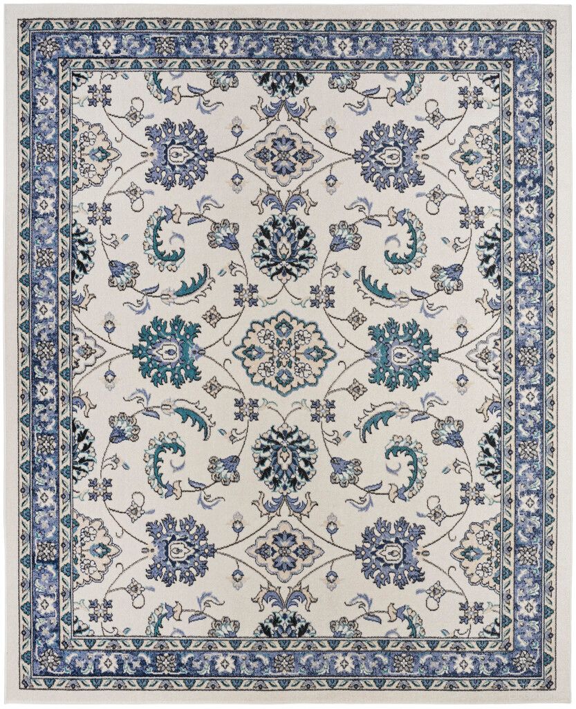 The appearance of Nourison Essentials 10' x 14' Rug In Ivory Blue designed by Nourison in the rustic / southwestern interior design. This ivory blue piece of furniture  was selected by 1StopBedrooms from Essentials Collection to add a touch of cosiness and style into your home. Sku: 99446998538. Material: Polypropylene.