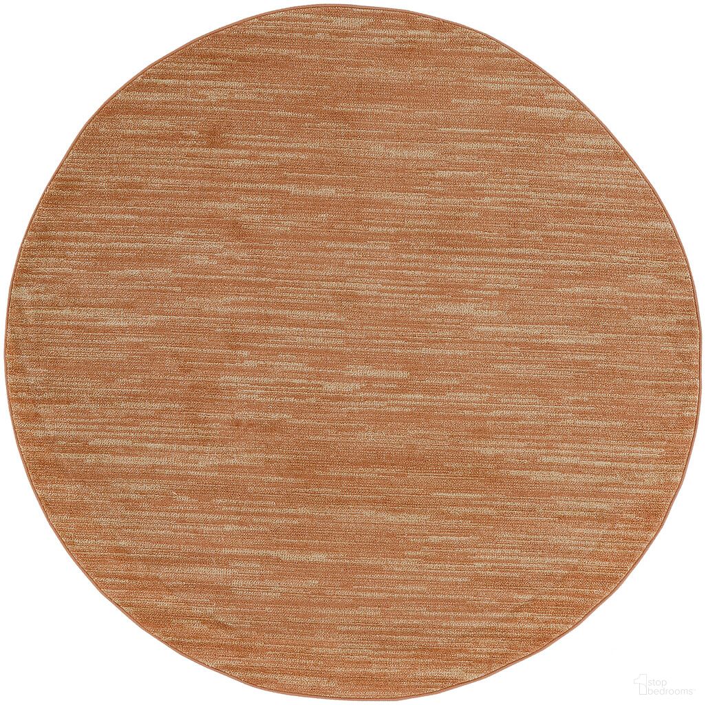 Nourison Essentials 4' x 4' Round Outdoor Rug In Rust